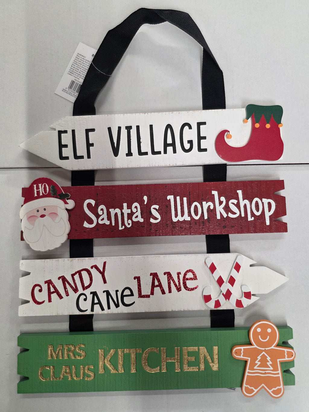 Santa's Directions Wooden Hanger 40x28cm