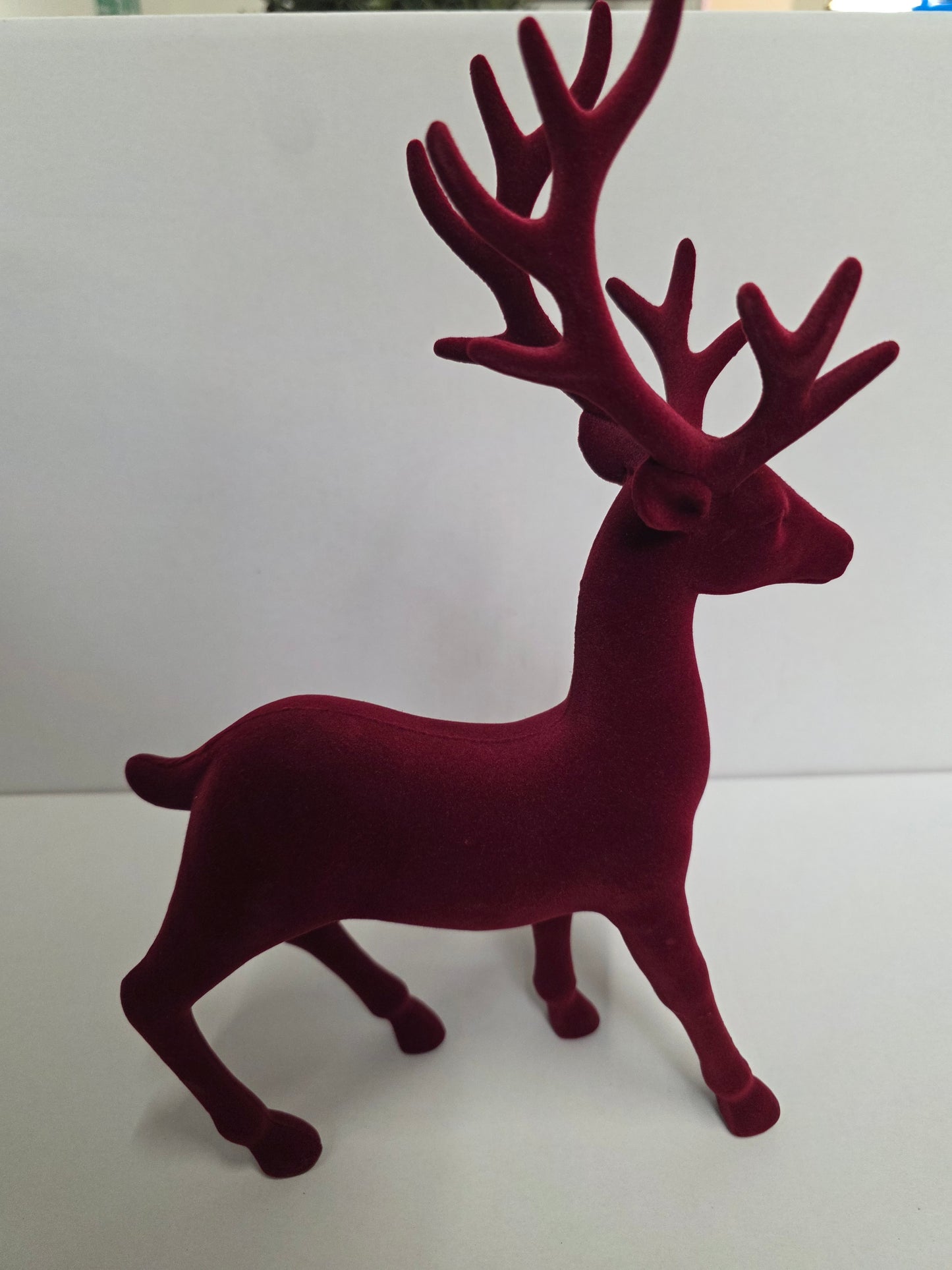 Standing Flock Deer Deep Red 22x35cm
