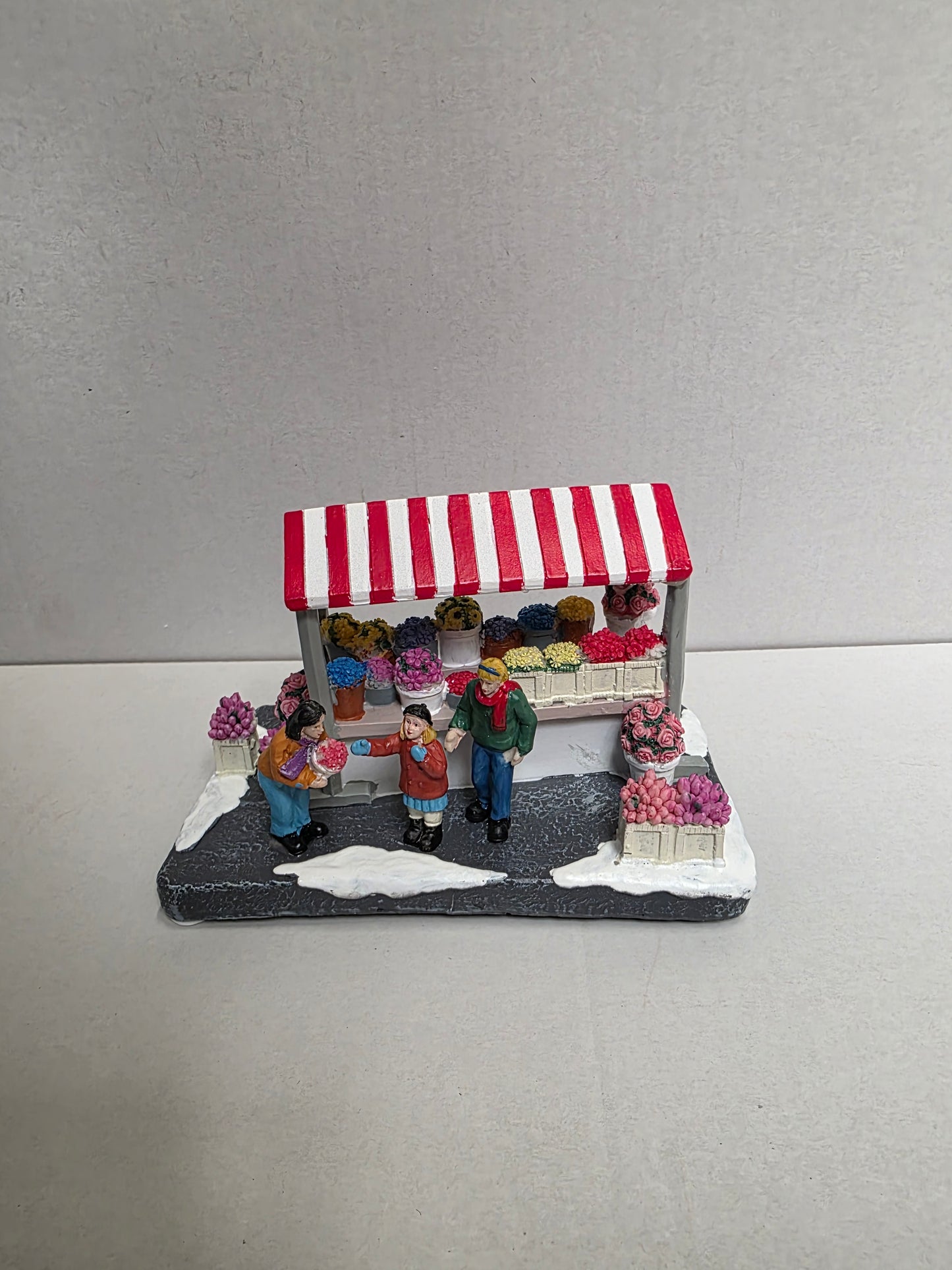 Flower Market Stall L E D Polyresin 19cm