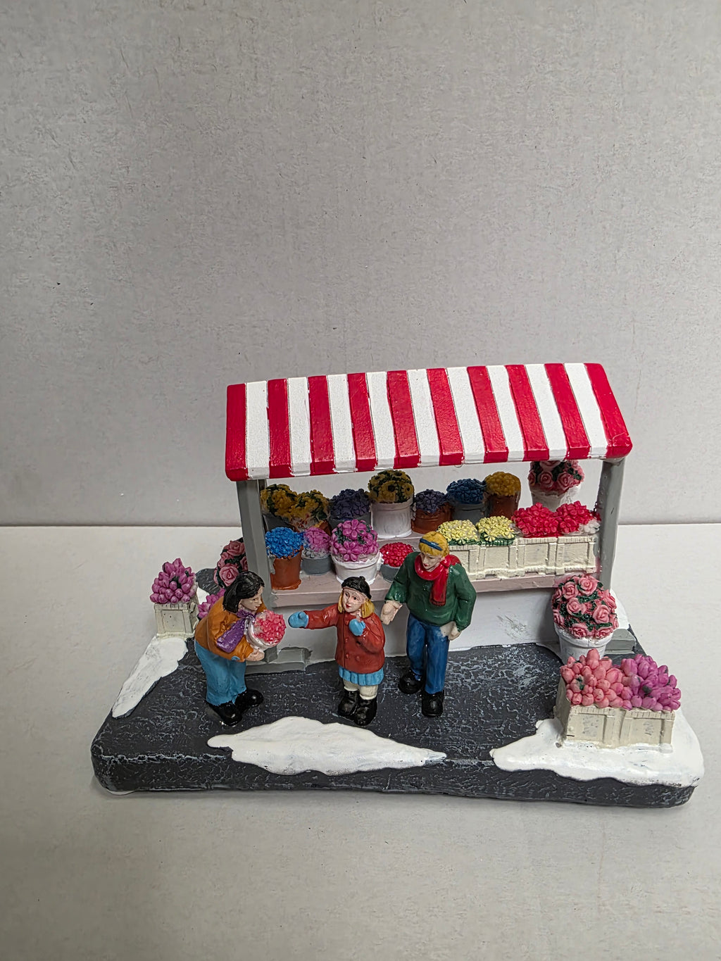 Flower Market Stall L E D Polyresin 19cm