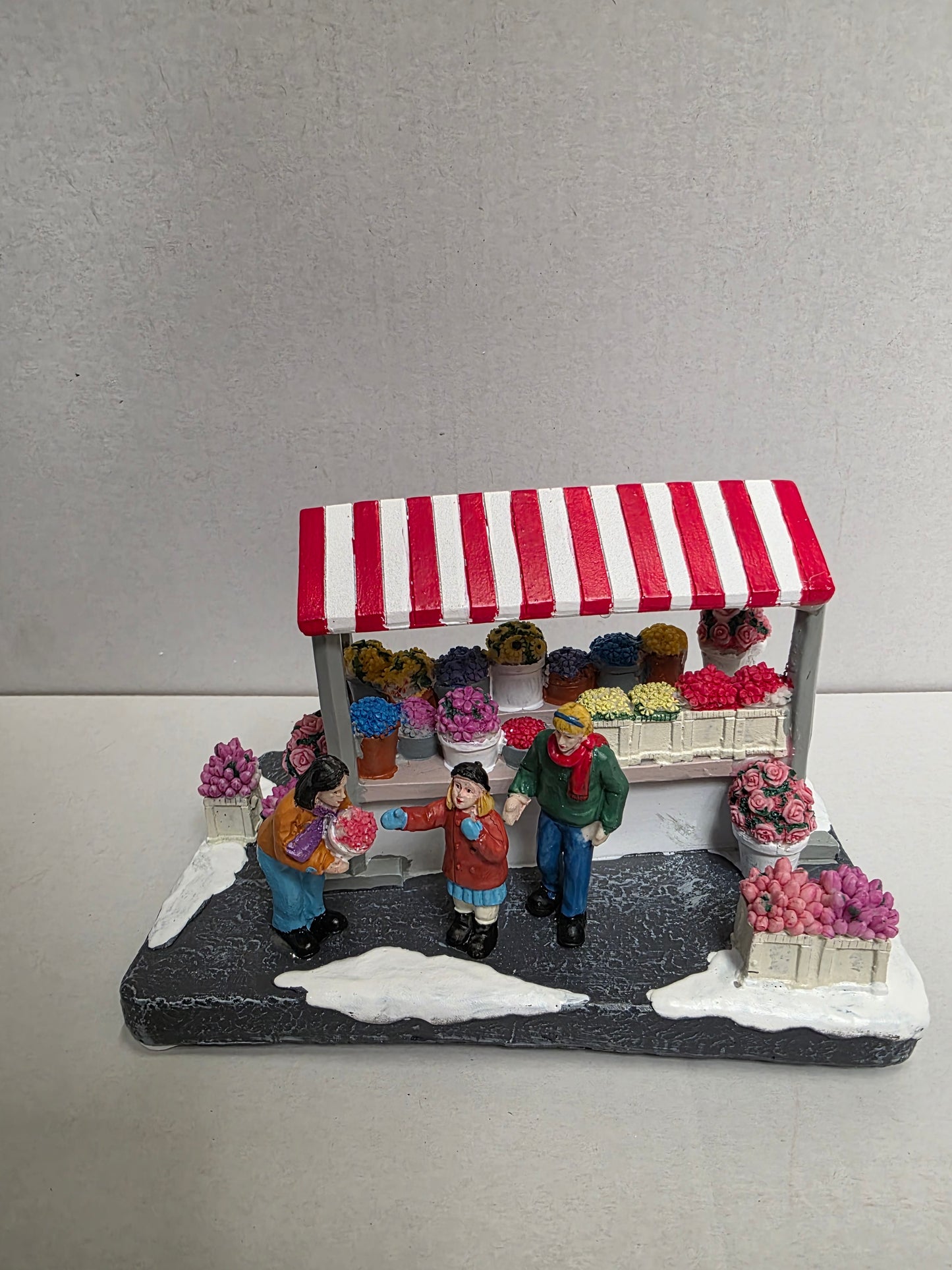 Flower Market Stall L E D Polyresin 19cm