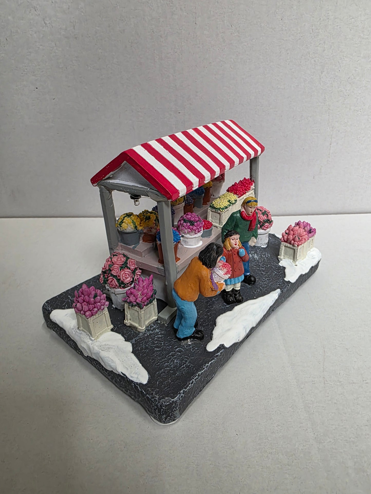 Flower Market Stall L E D Polyresin 19cm