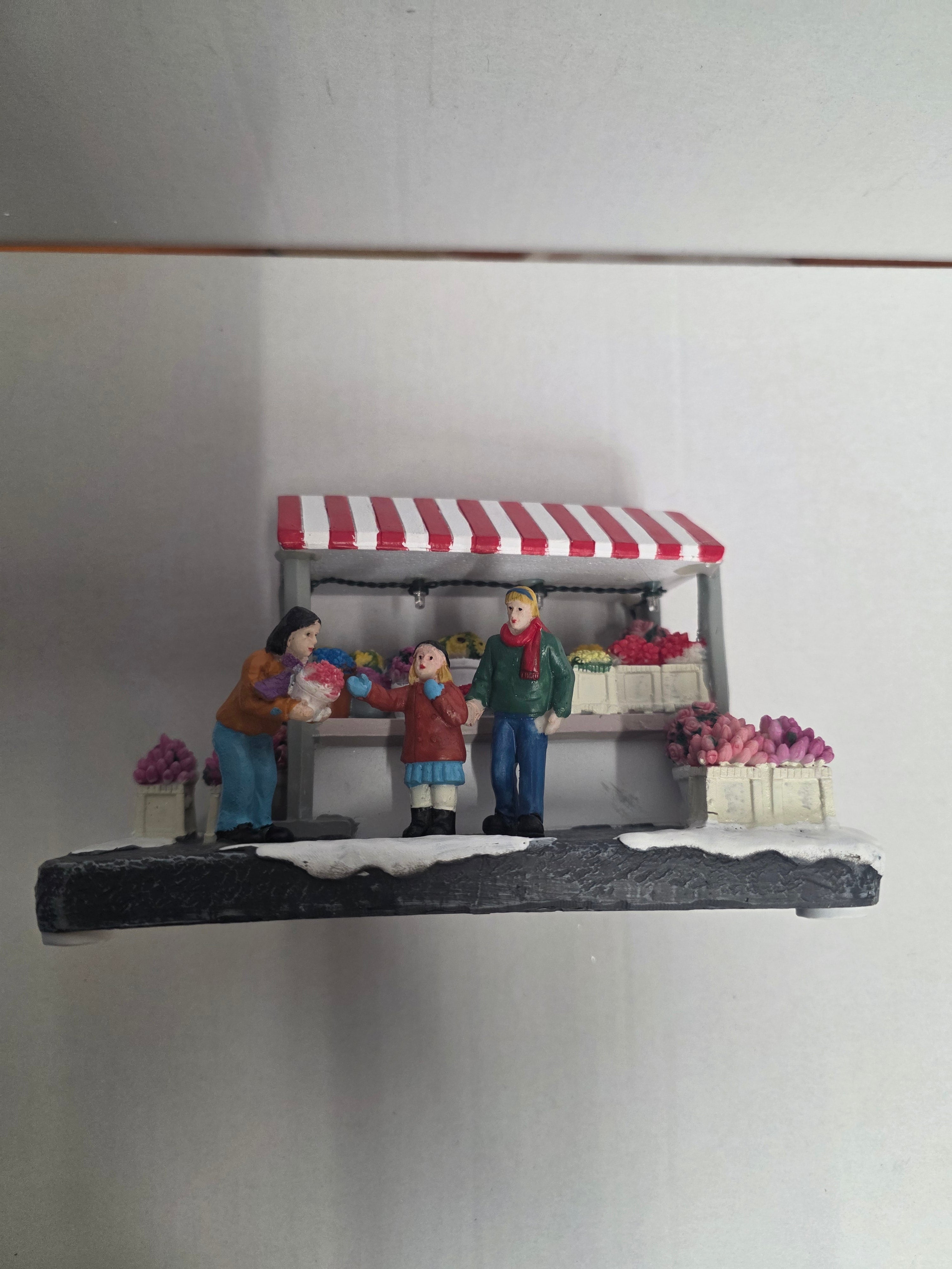 Flower Market Stall L E D Polyresin 19cm
