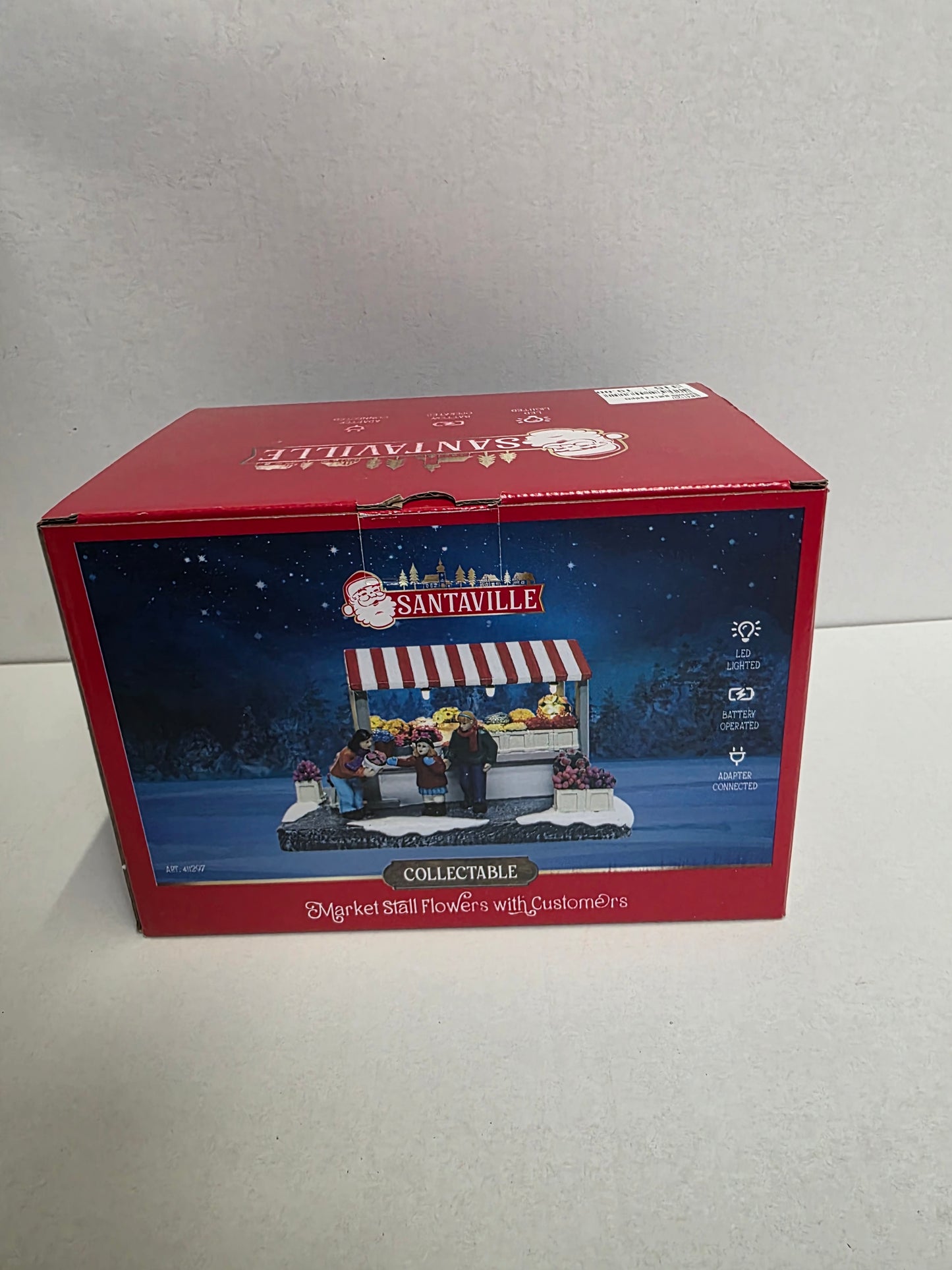 Flower Market Stall L E D Polyresin 19cm