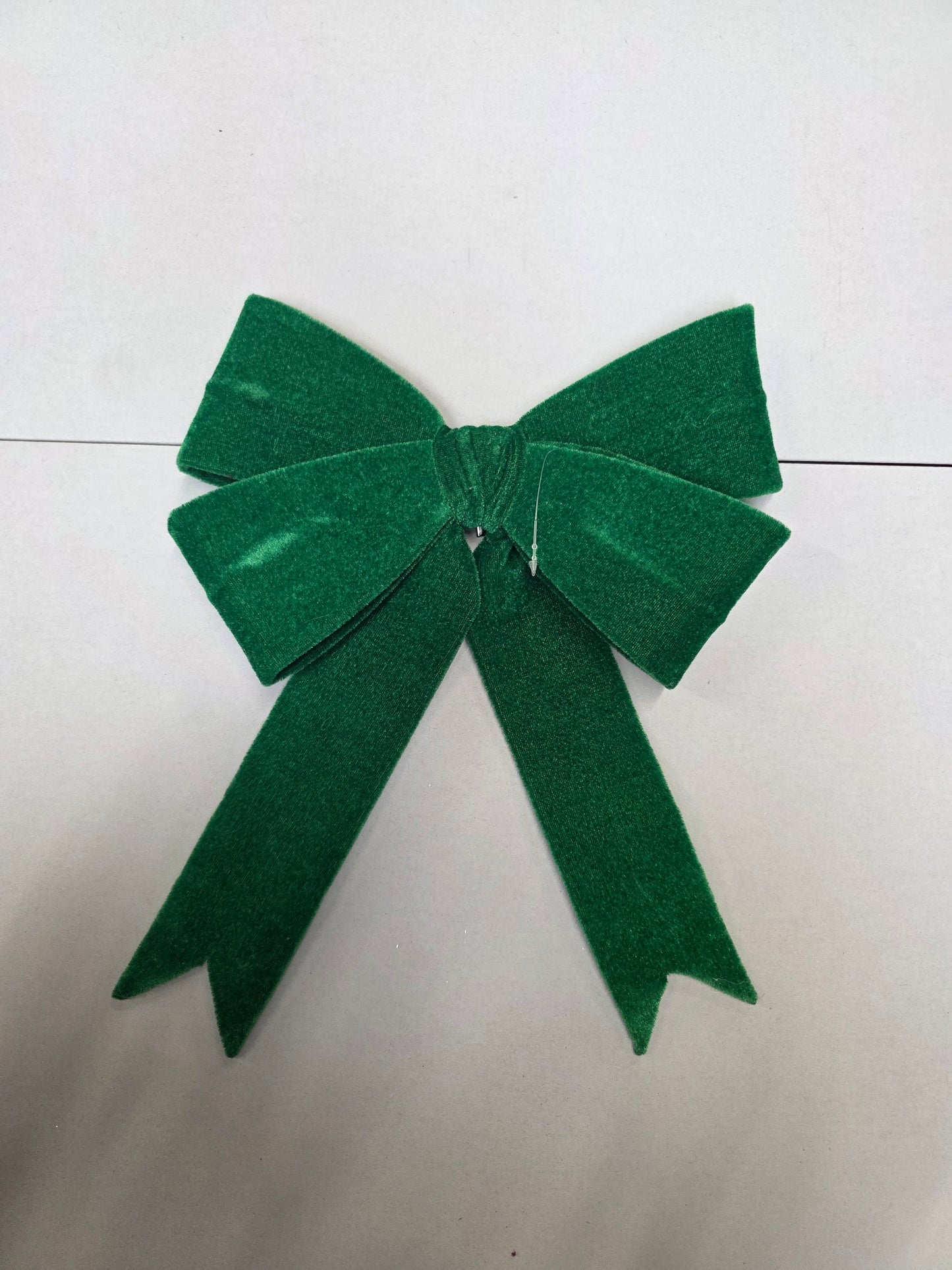 Bow Velvet Wired Green 35cm