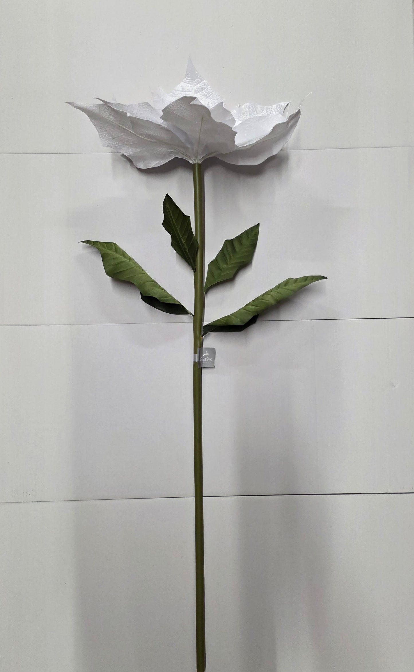 Giant Poinsettia Silver Velvet 135cm