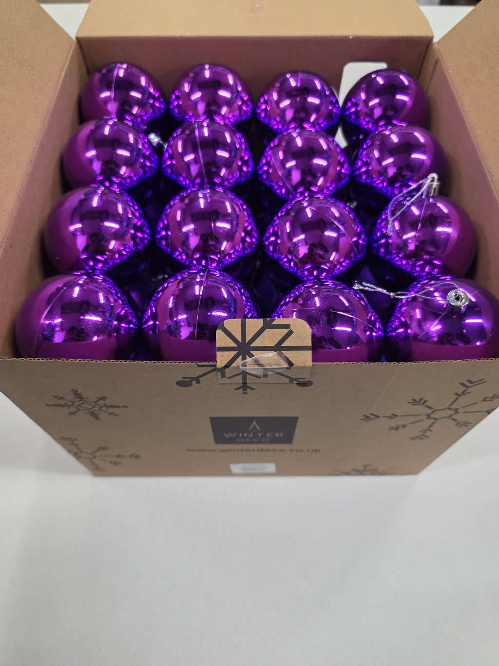 Bauble Plastic Purple 10cm Mix X48