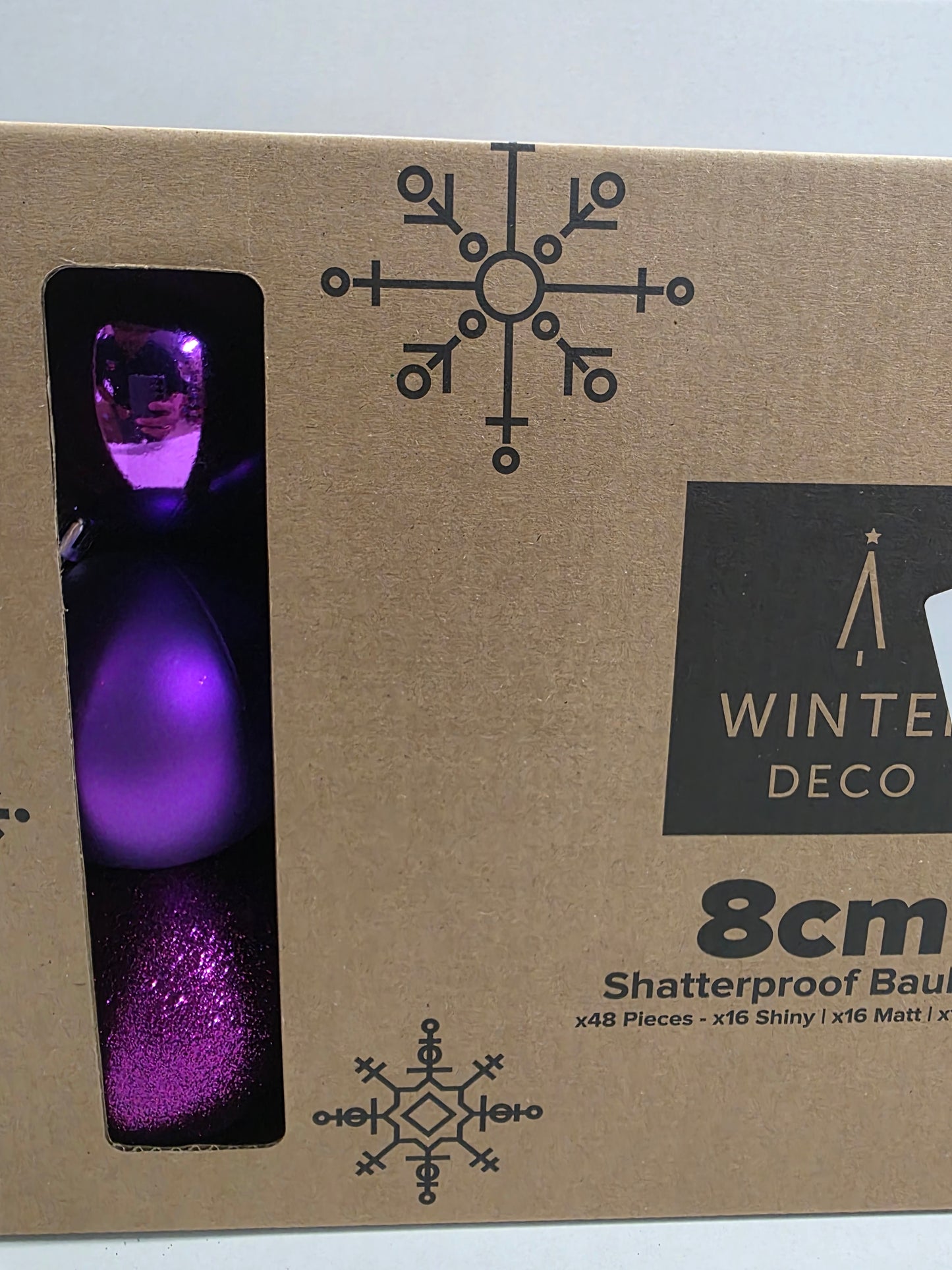 Plastic Baubles Purple 10cm Mix X48