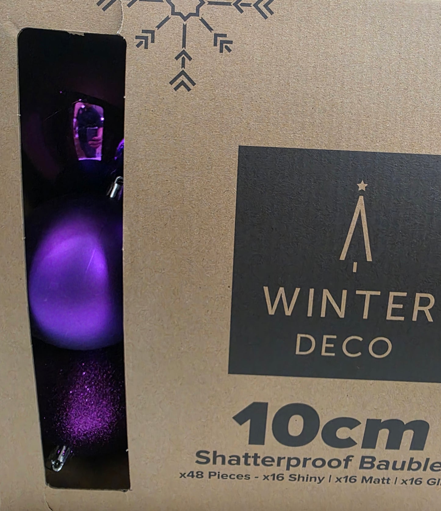 Plastic Baubles Purple 8cm Mix X48