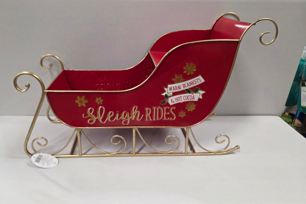 Display Metal Sleigh Red / Gold 56cm