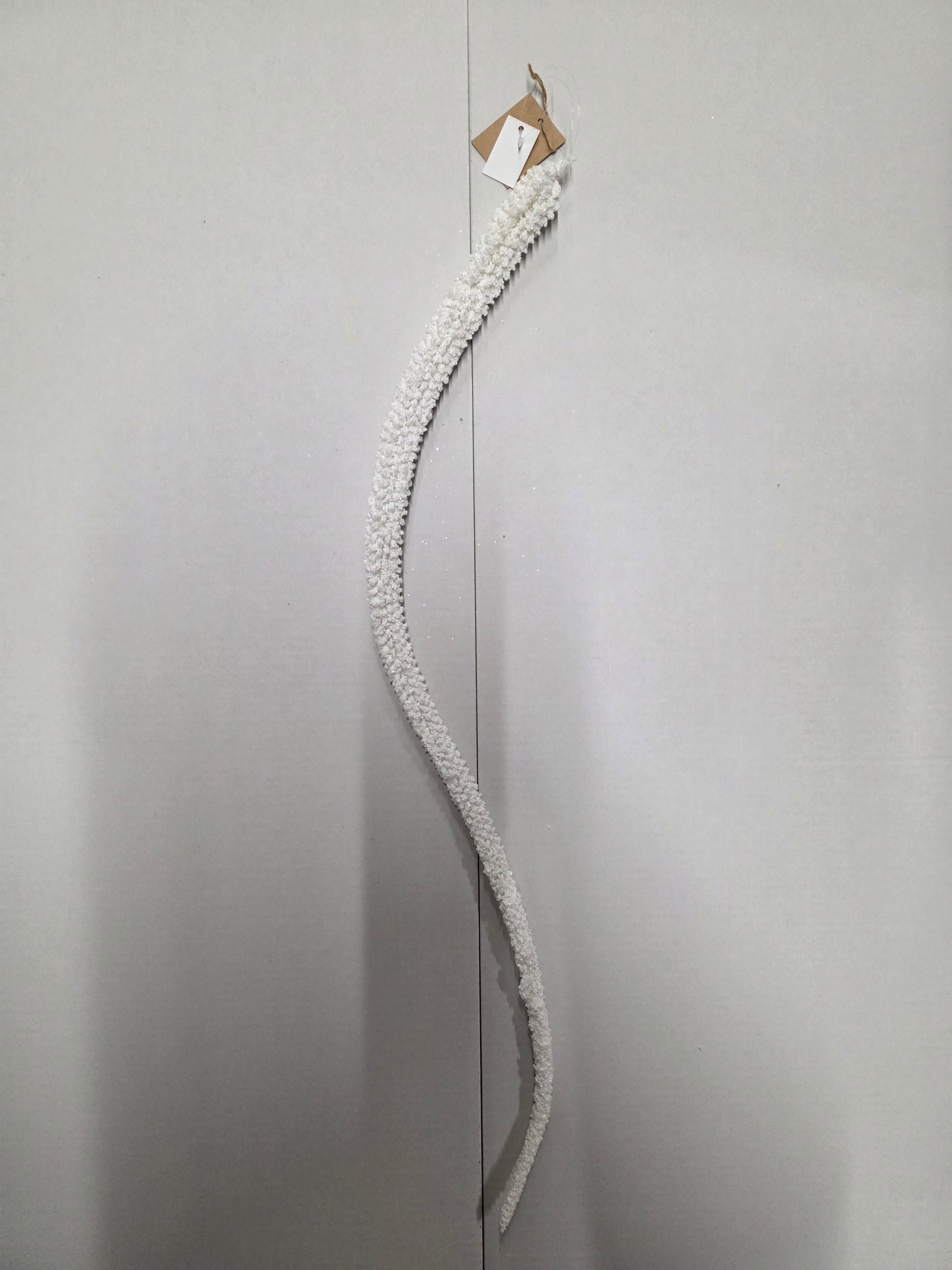 Hanger Icicle Glitter White 80cm