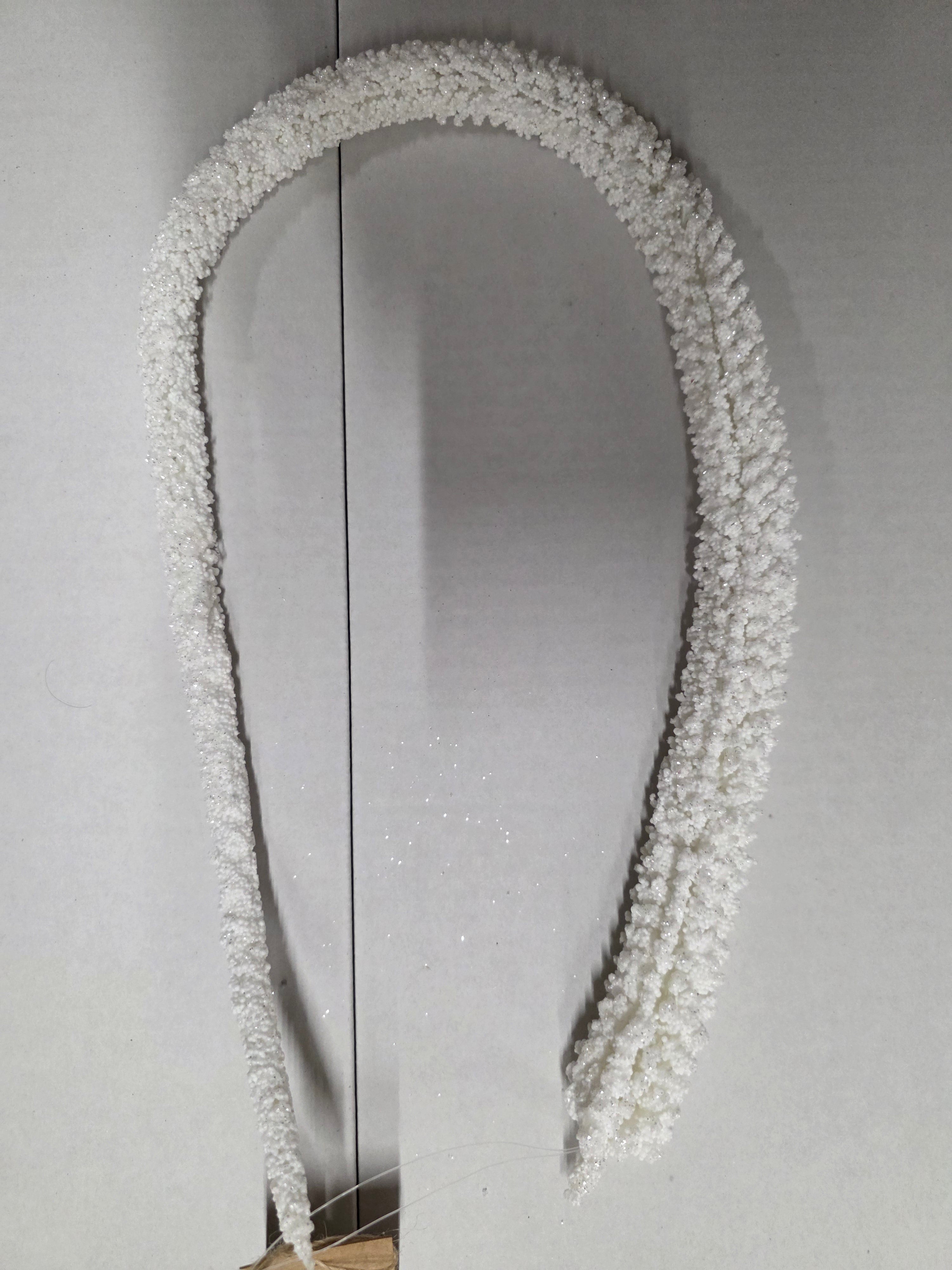 Hanger Icicle Glitter White 80cm
