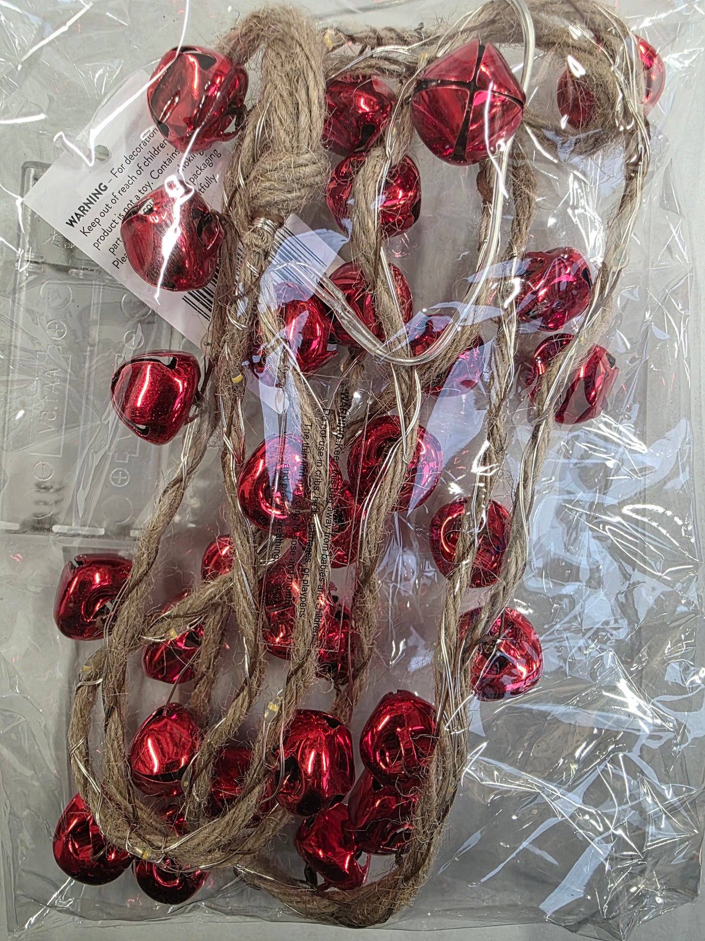 Garland L E D Bell Red 180cm