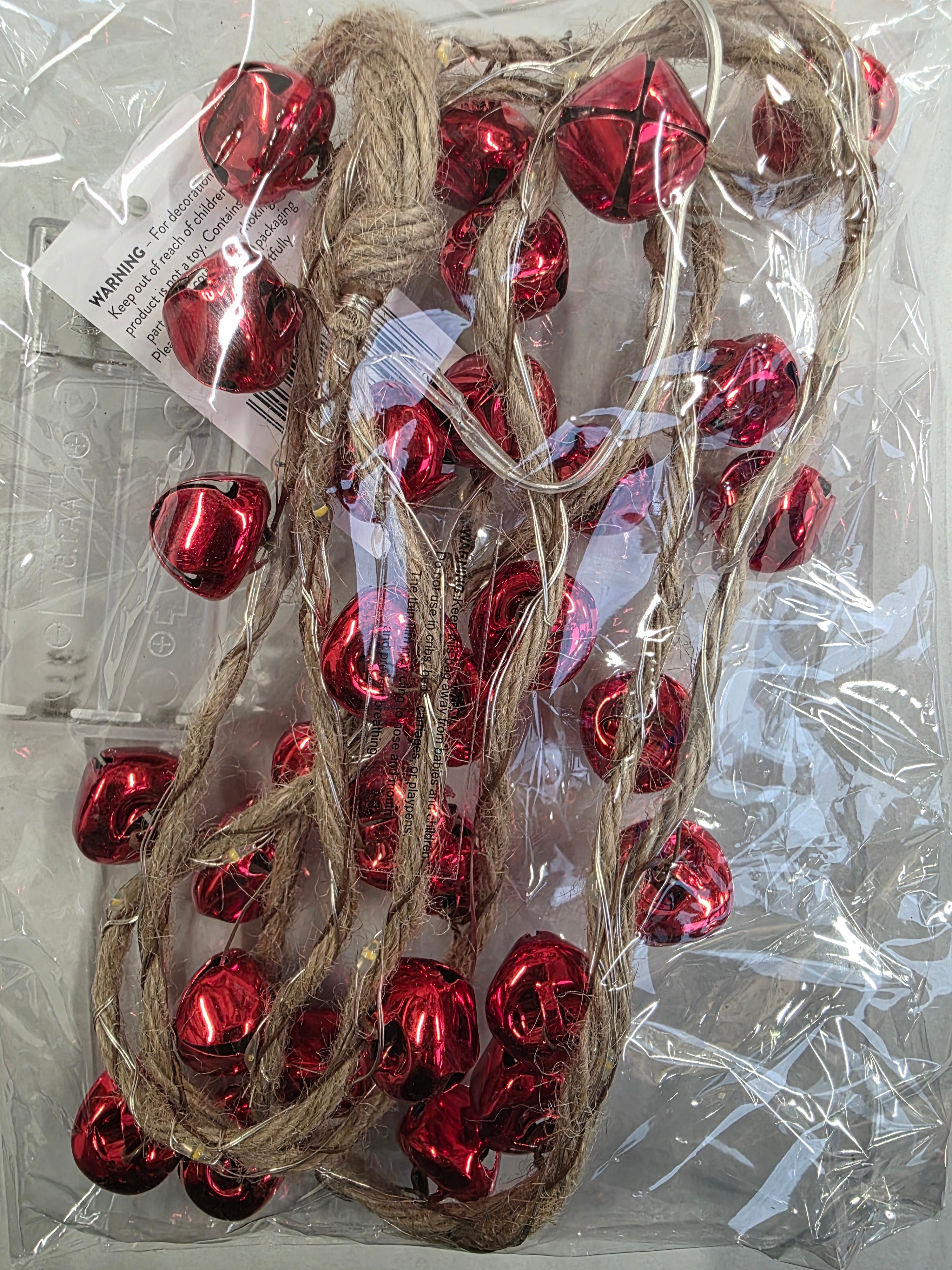 Garland L E D Bell Red 180cm