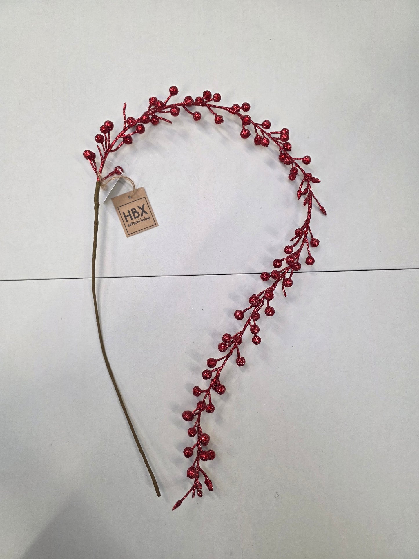 Stem Berry Glitter Red 100cm  (PACK OF 2)