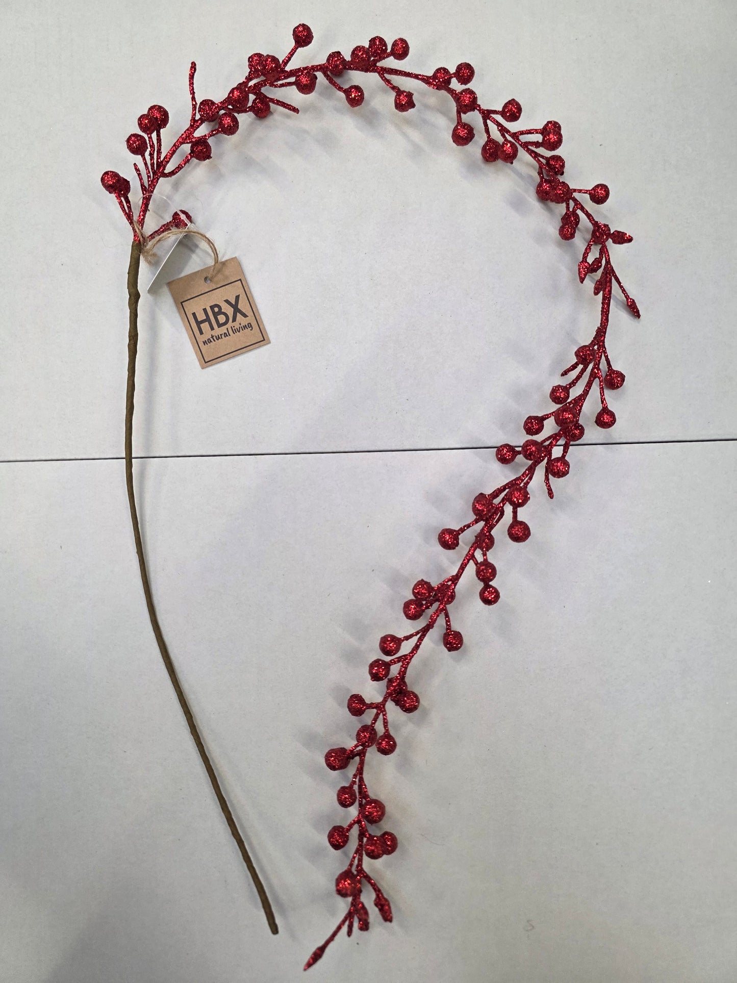 Stem Berry Glitter Red 100cm  (PACK OF 2)