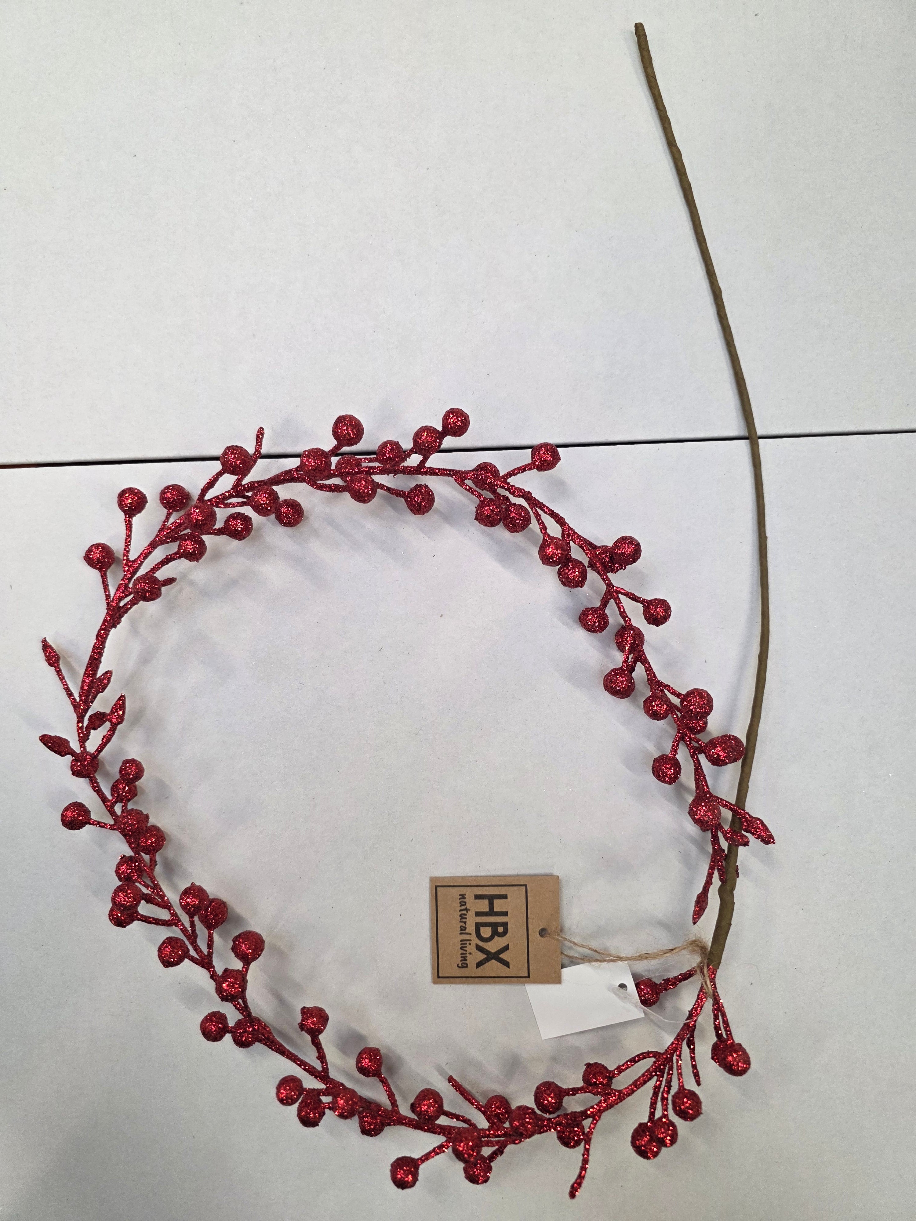 Stem Berry Glitter Red 100cm  (PACK OF 2)
