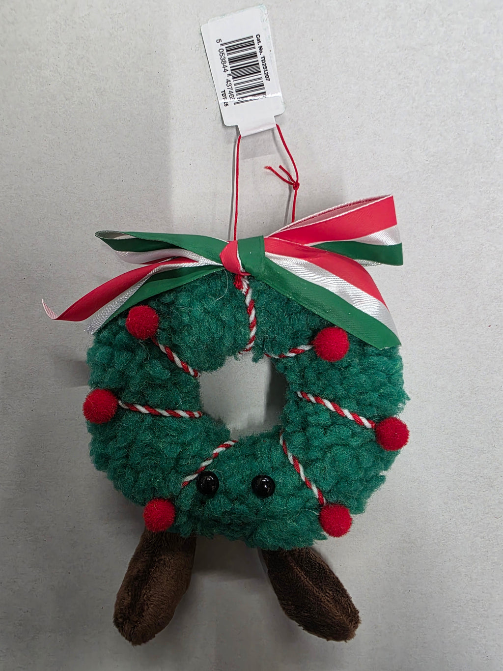 Hanging Plush Christmas Wreath 15cm