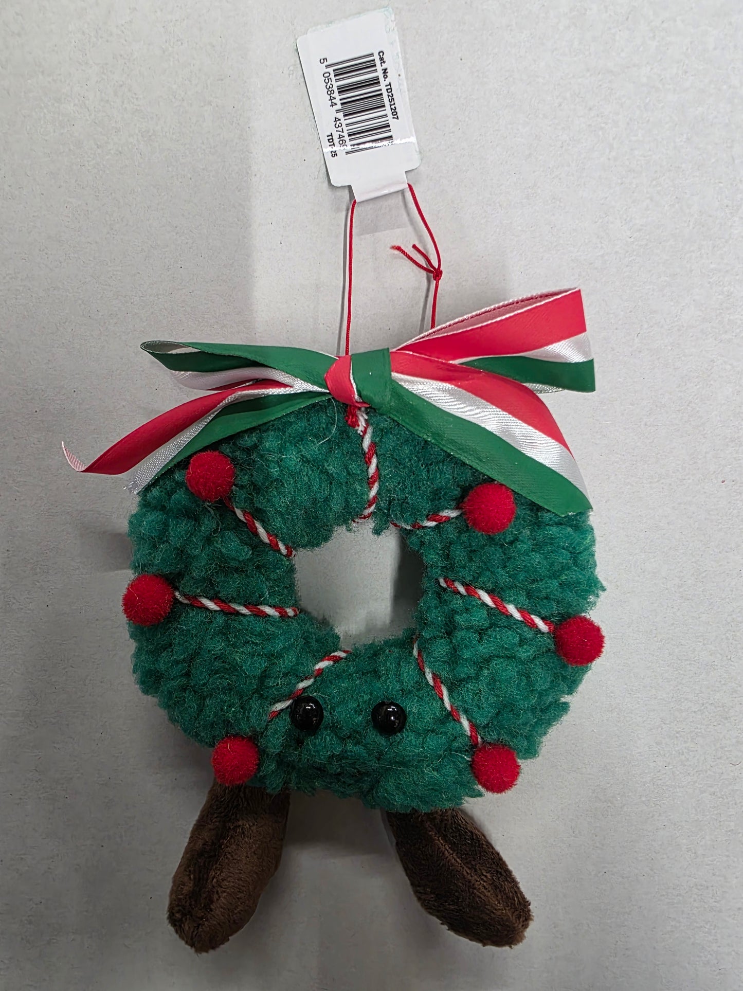 Hanging Plush Christmas Wreath 15cm