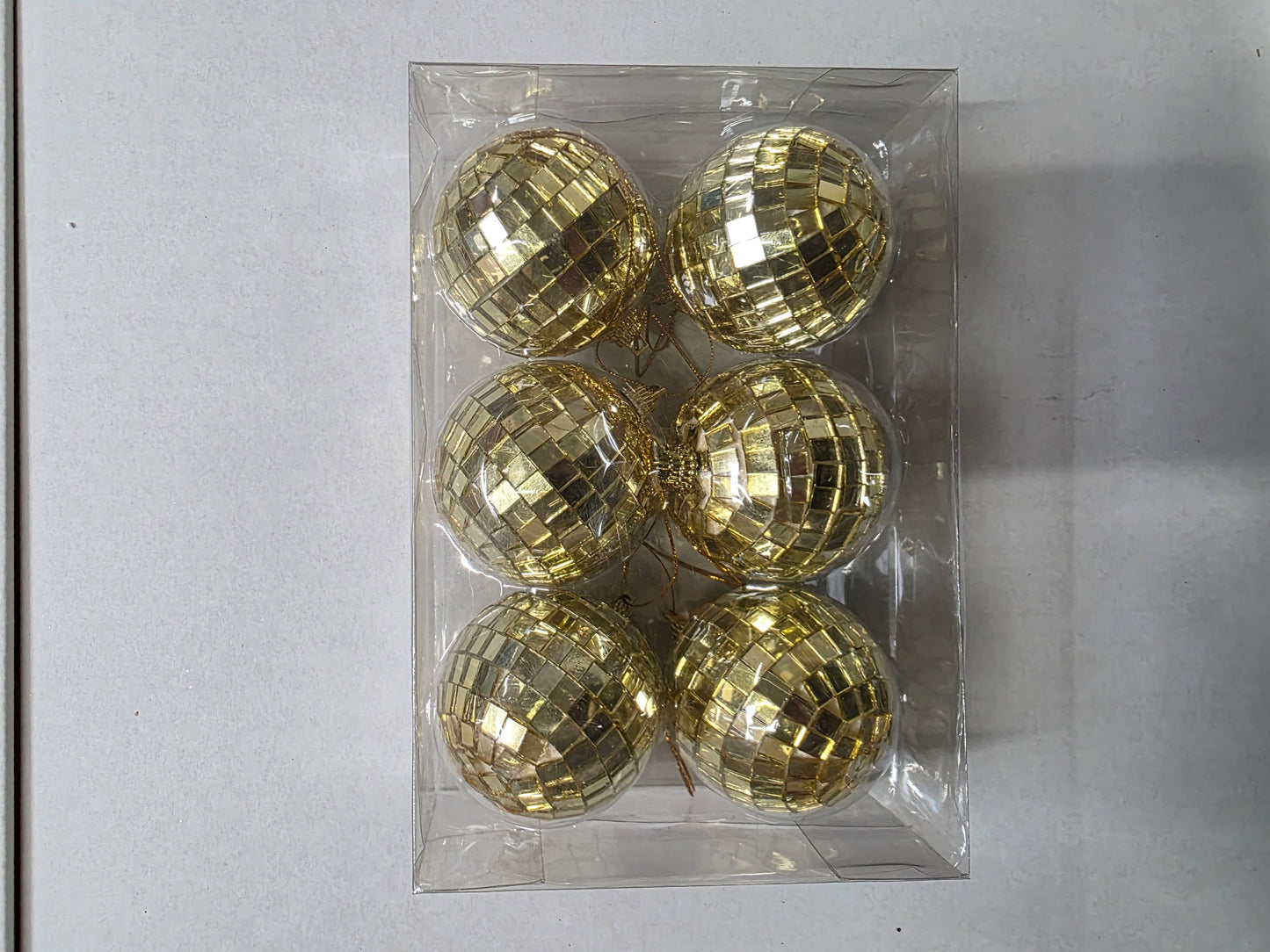 Bauble Mirror Ball Gold 6cm X6