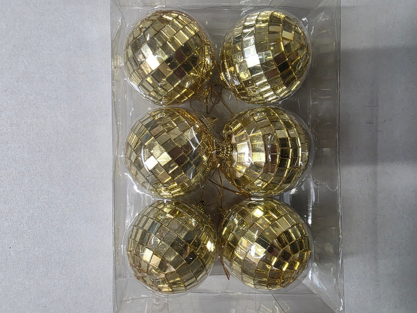 Bauble Mirror Ball Gold 6cm X6