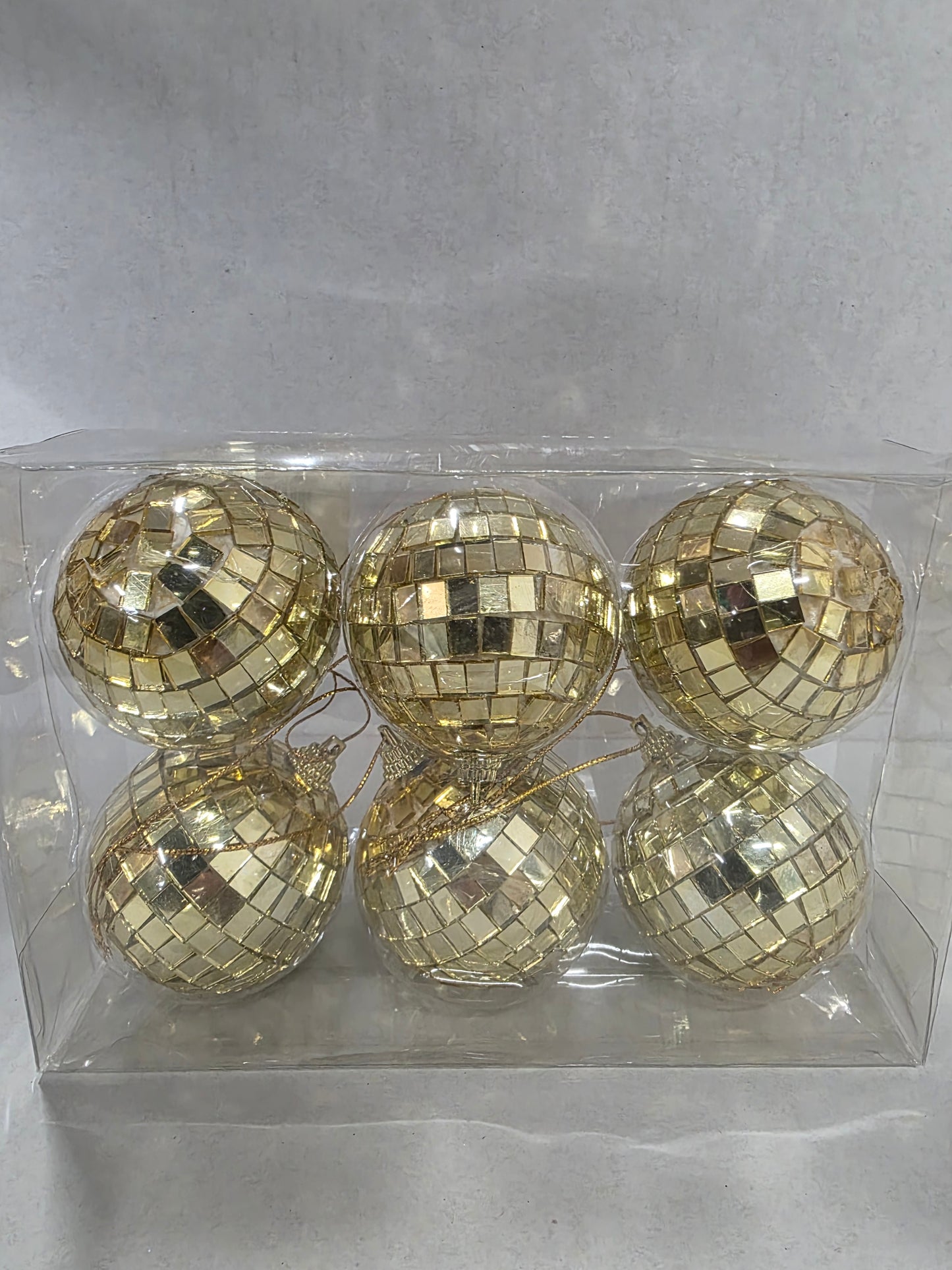 Bauble Mirror Ball Gold 6cm X6