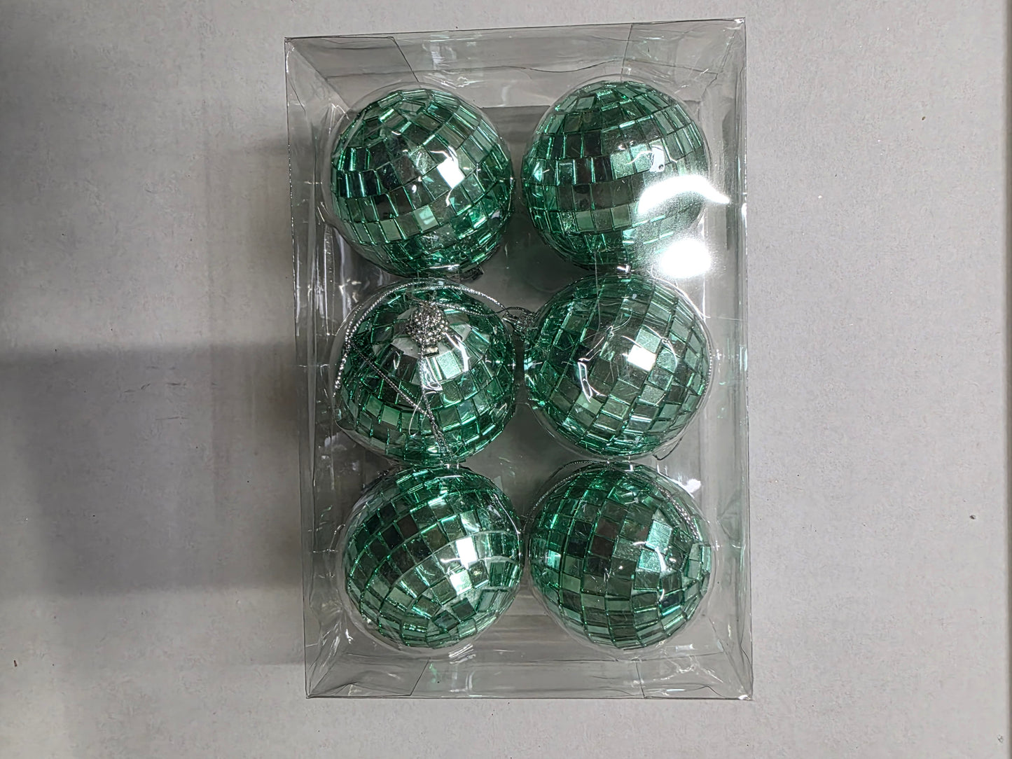 Bauble Mirror Ball Turq 6cm X6