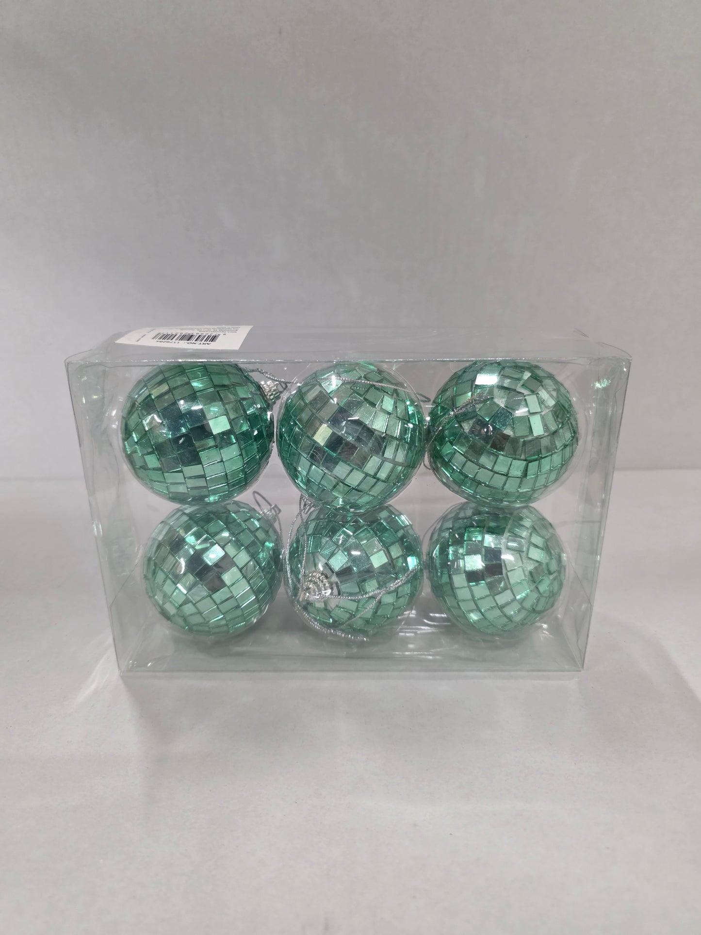 Bauble Mirror Ball Turq 6cm X6