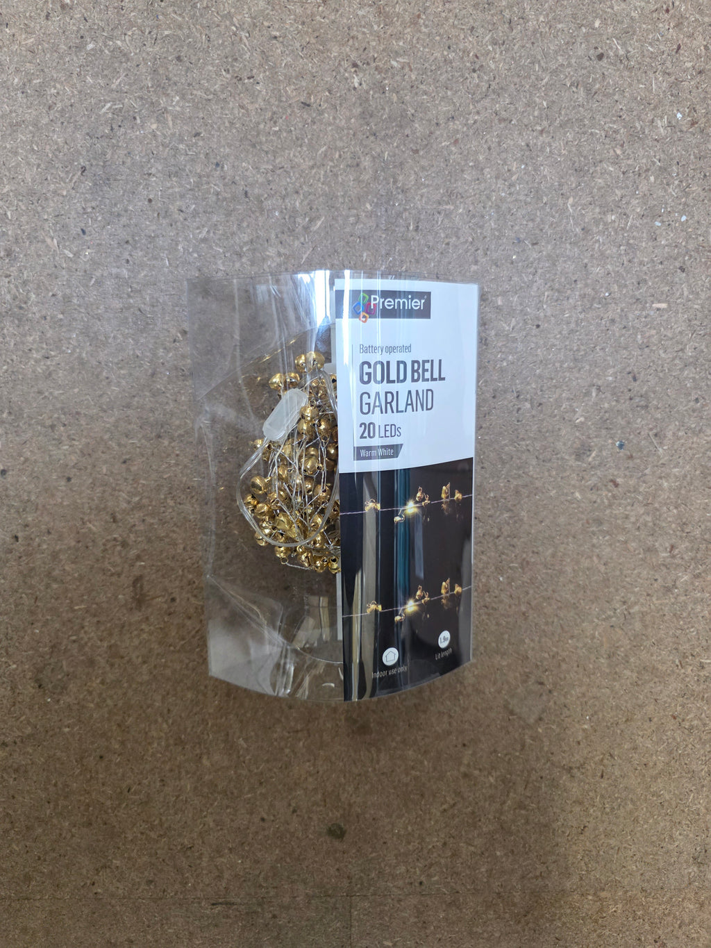 Garland Beaded Gold Bells 180cm