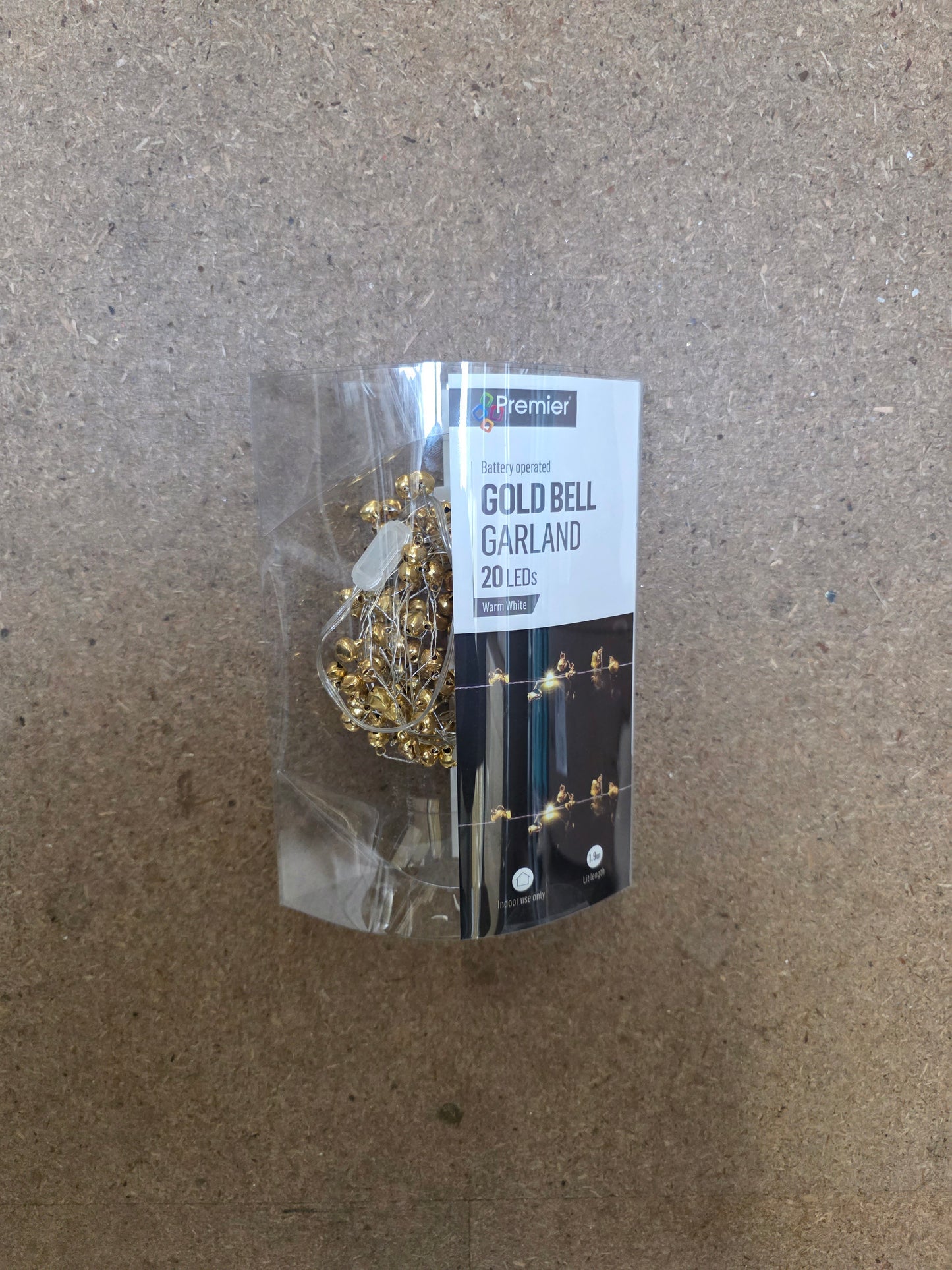 Garland Beaded Gold Bells 180cm