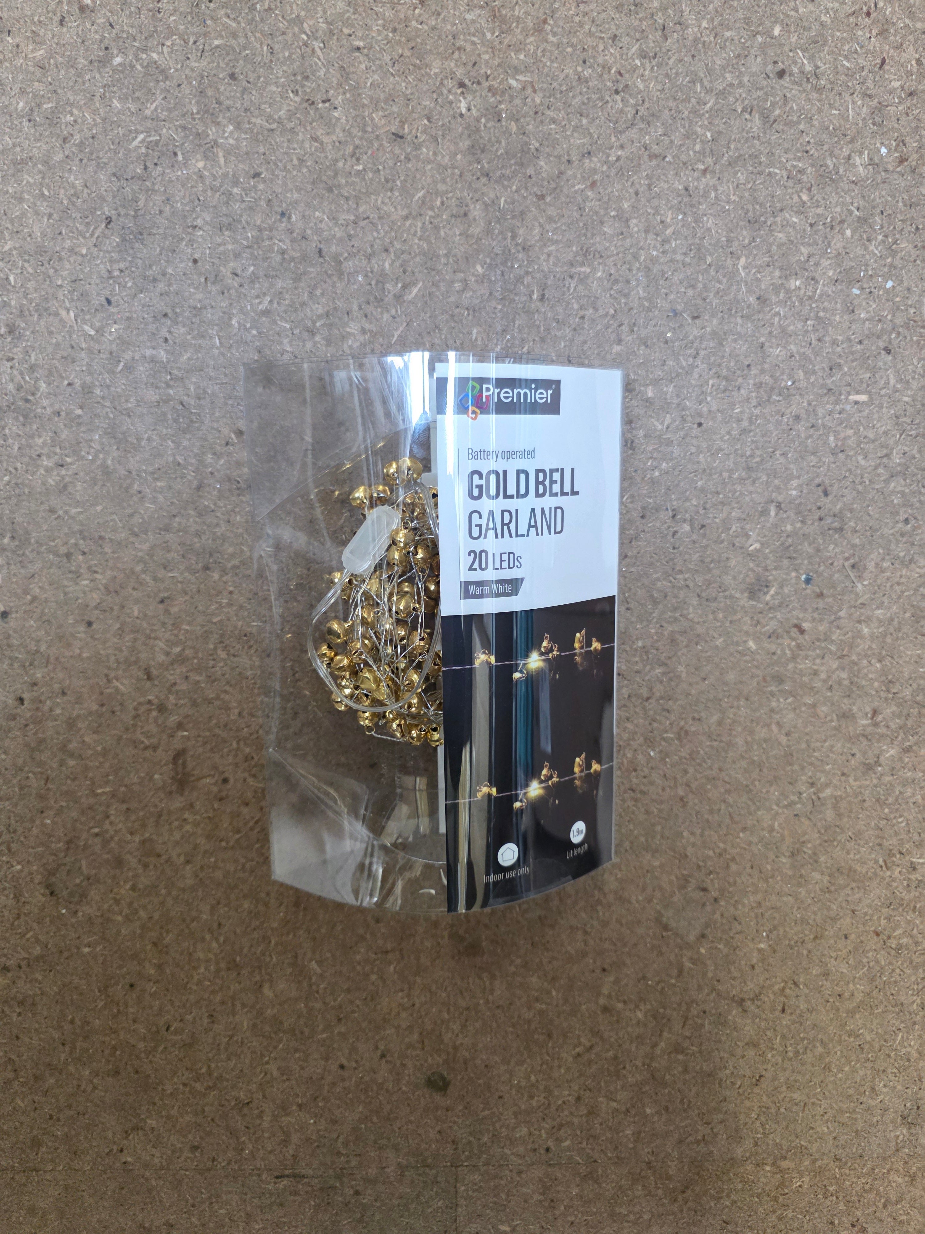 Garland Beaded Gold Bells 180cm