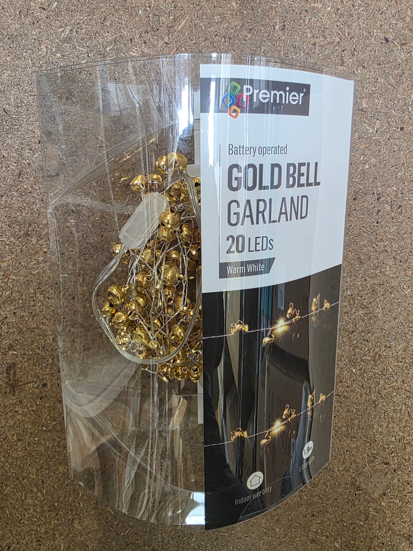 Garland Beaded Gold Bells 180cm