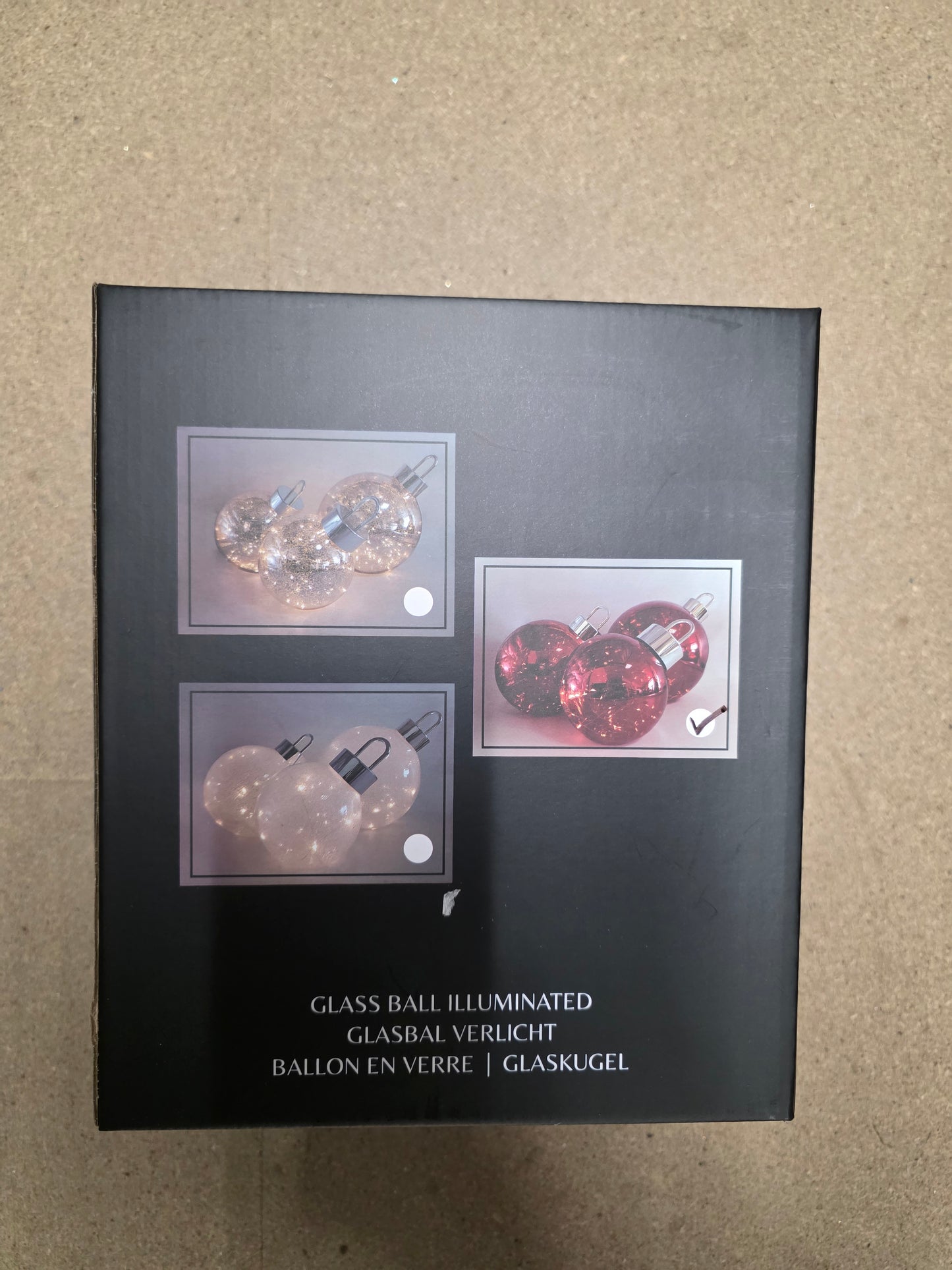 L E D Bauble Glass Twinkle Red 20cm