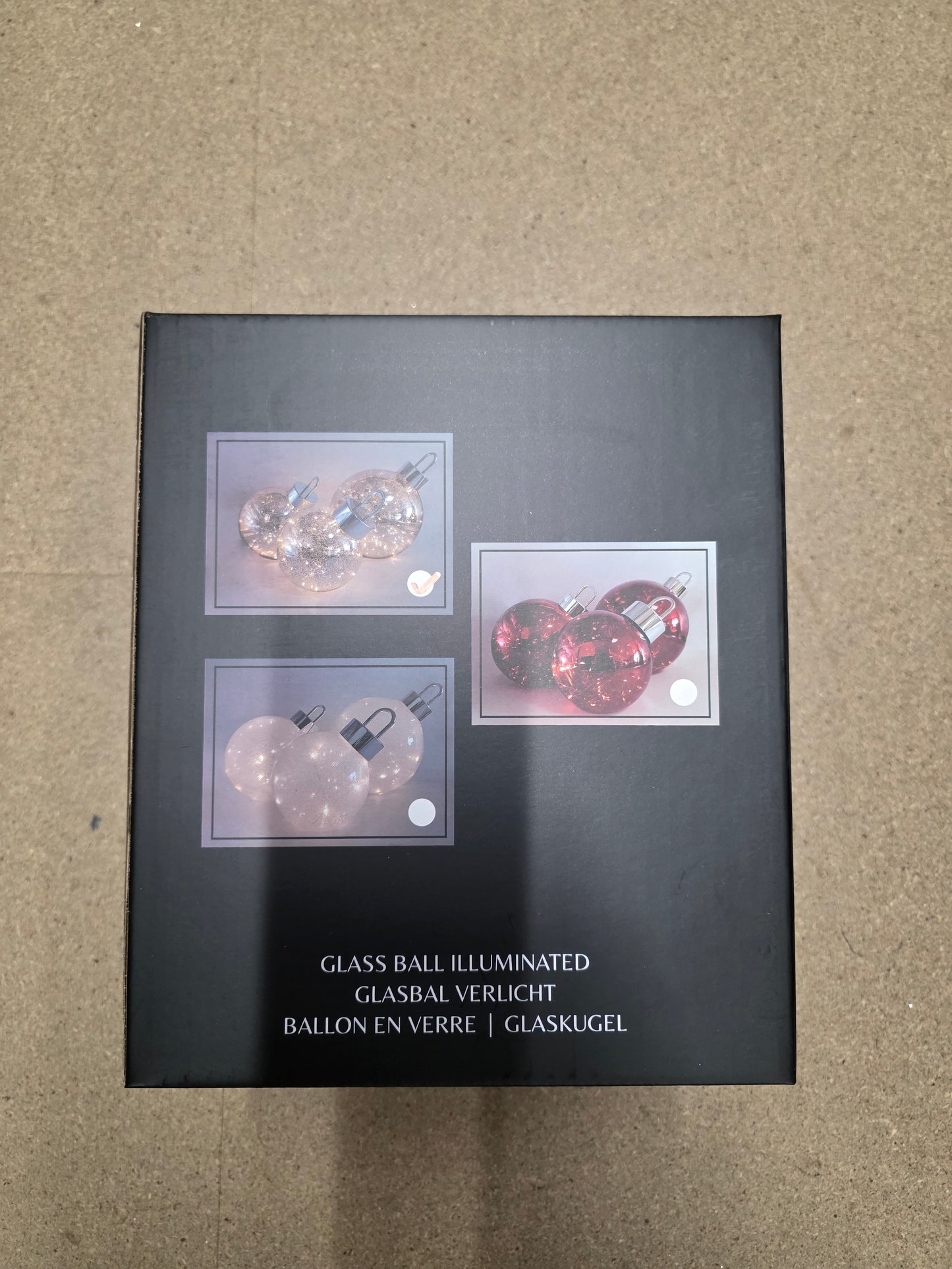 L E D Bauble Glass Twinkle Silver 20cm