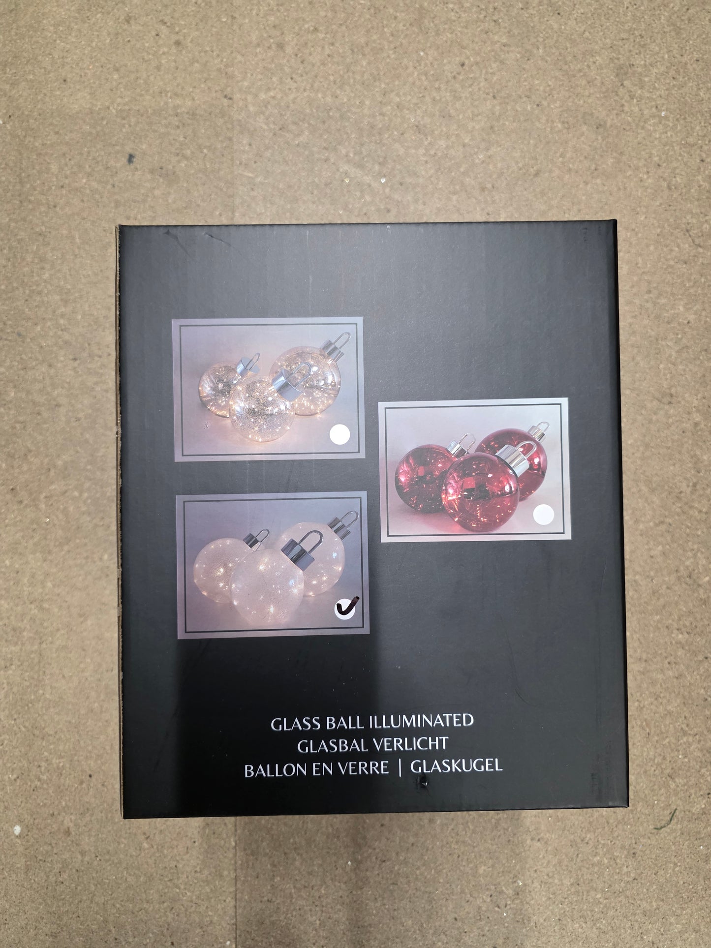 L E D Bauble Glass Twinkle White 20cm