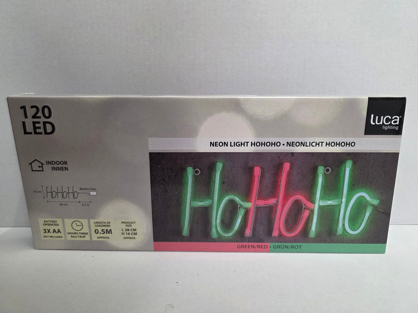 Neon Ho Ho Ho Sign Green Red