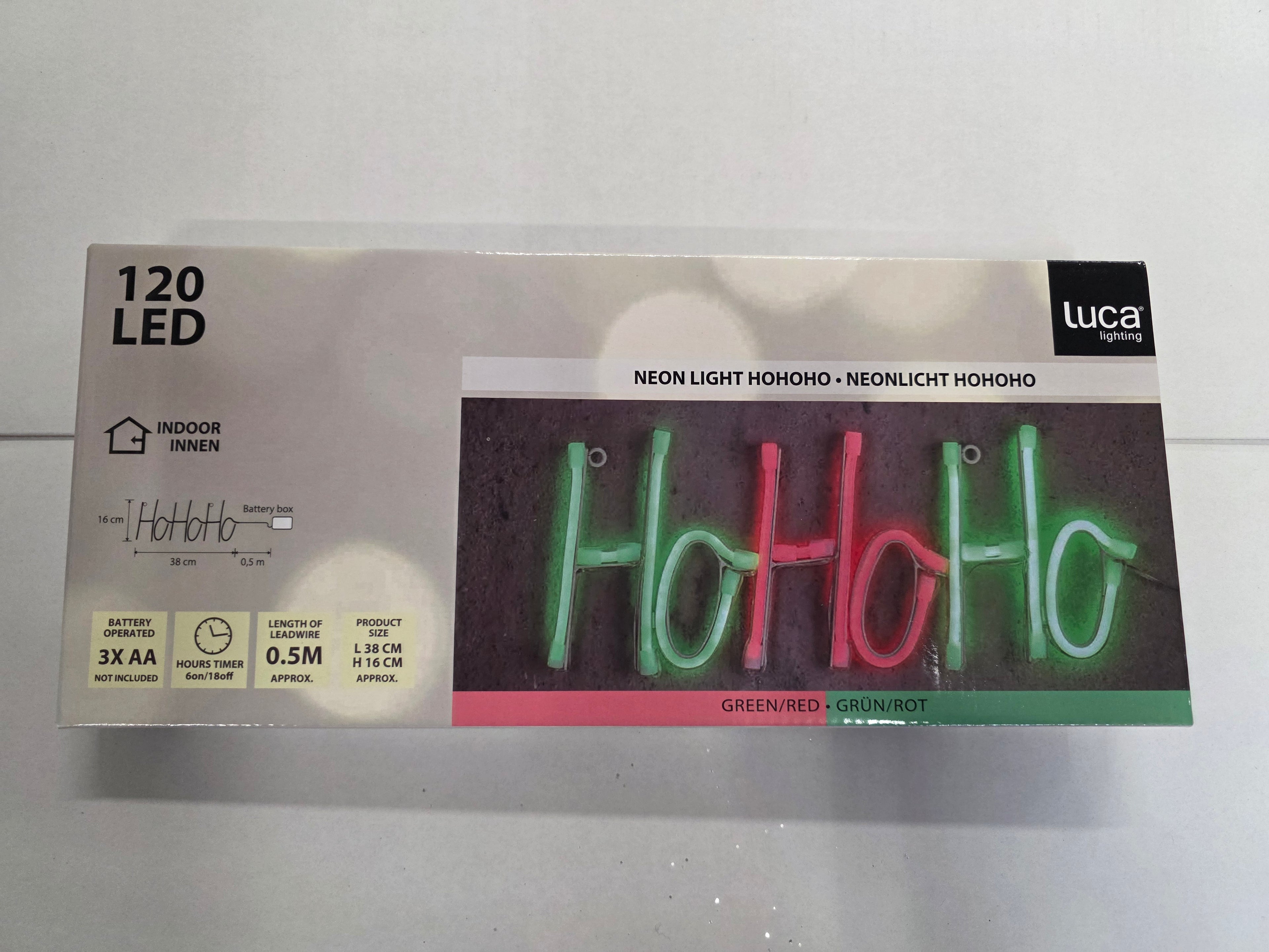 Neon Ho Ho Ho Sign Green Red