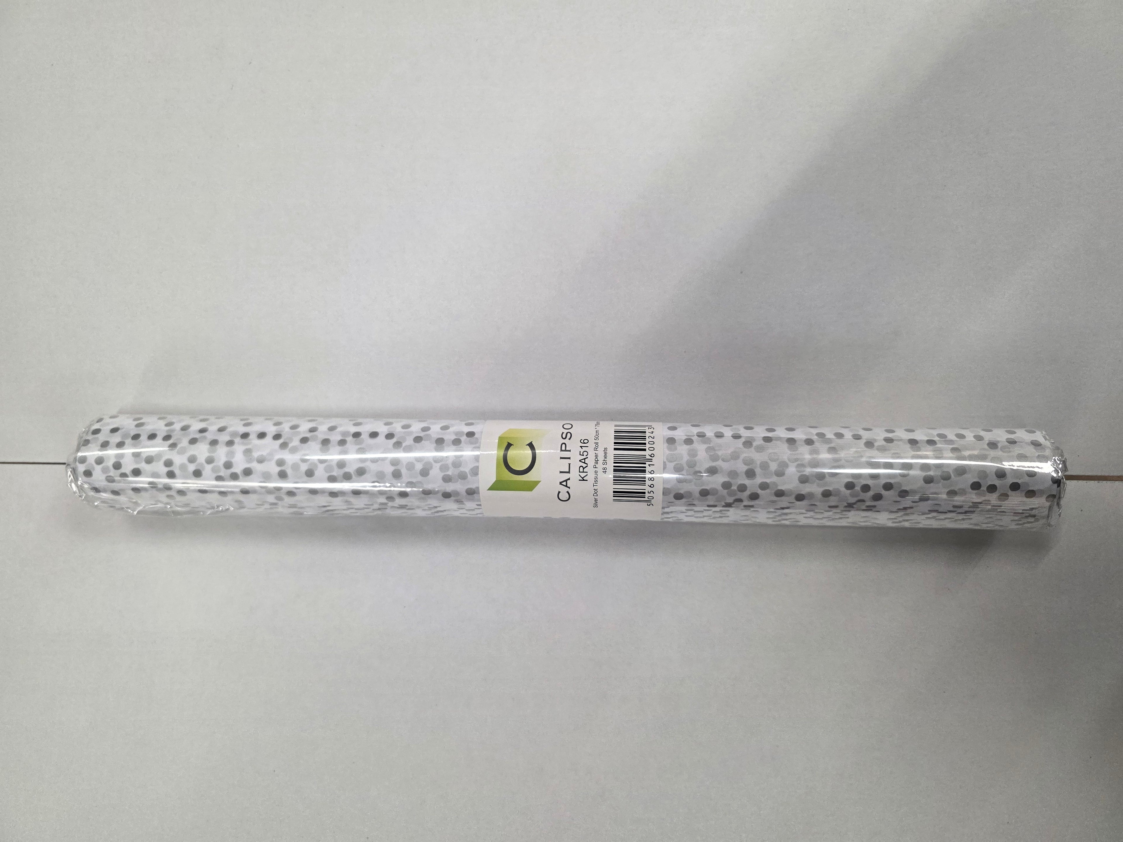 Tissue Silver Dot X48 Sheets 50x75cm