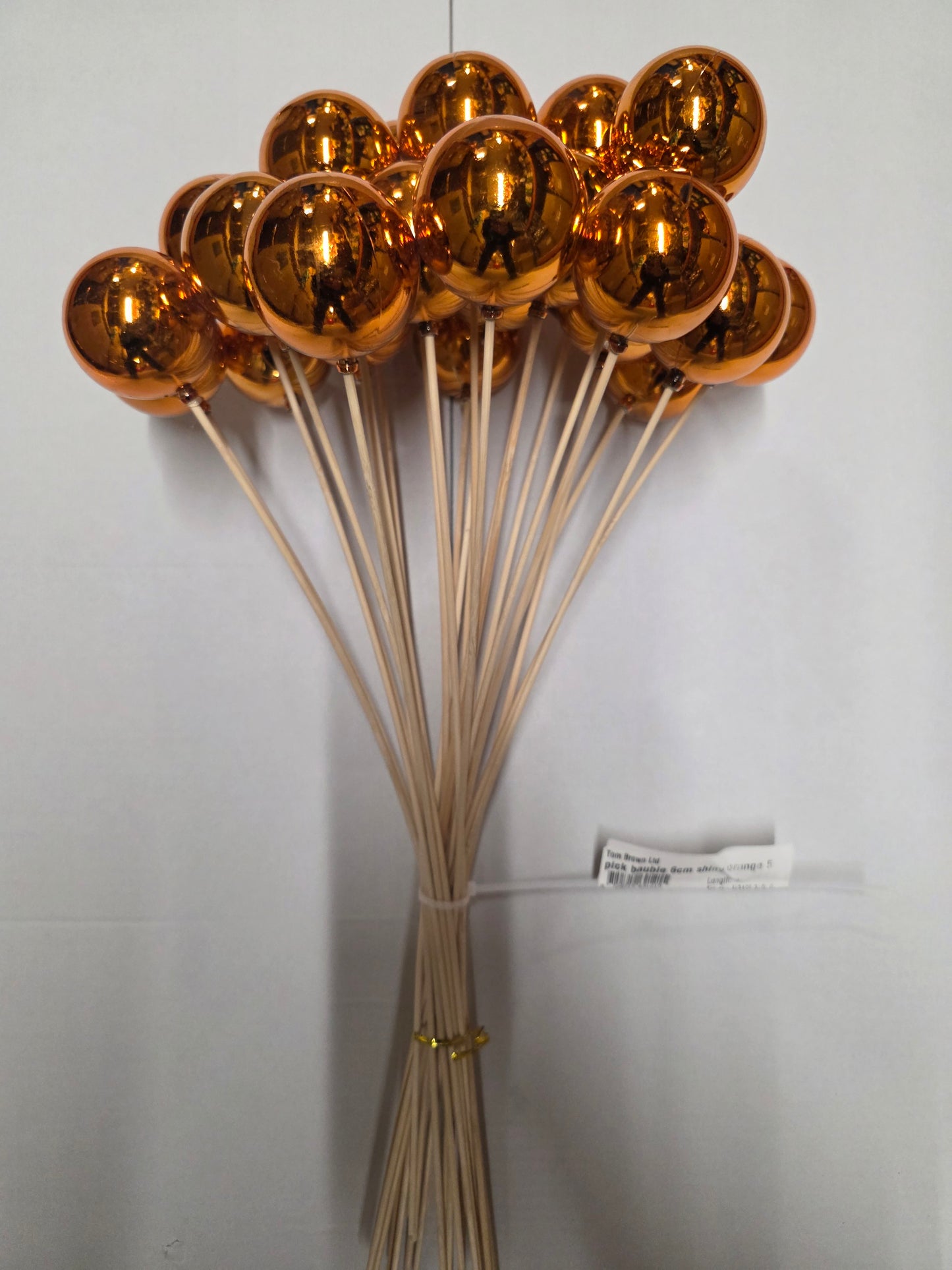 Pick Bauble 6cm Shiny Orange 50cm (Pack of 25 pieces)