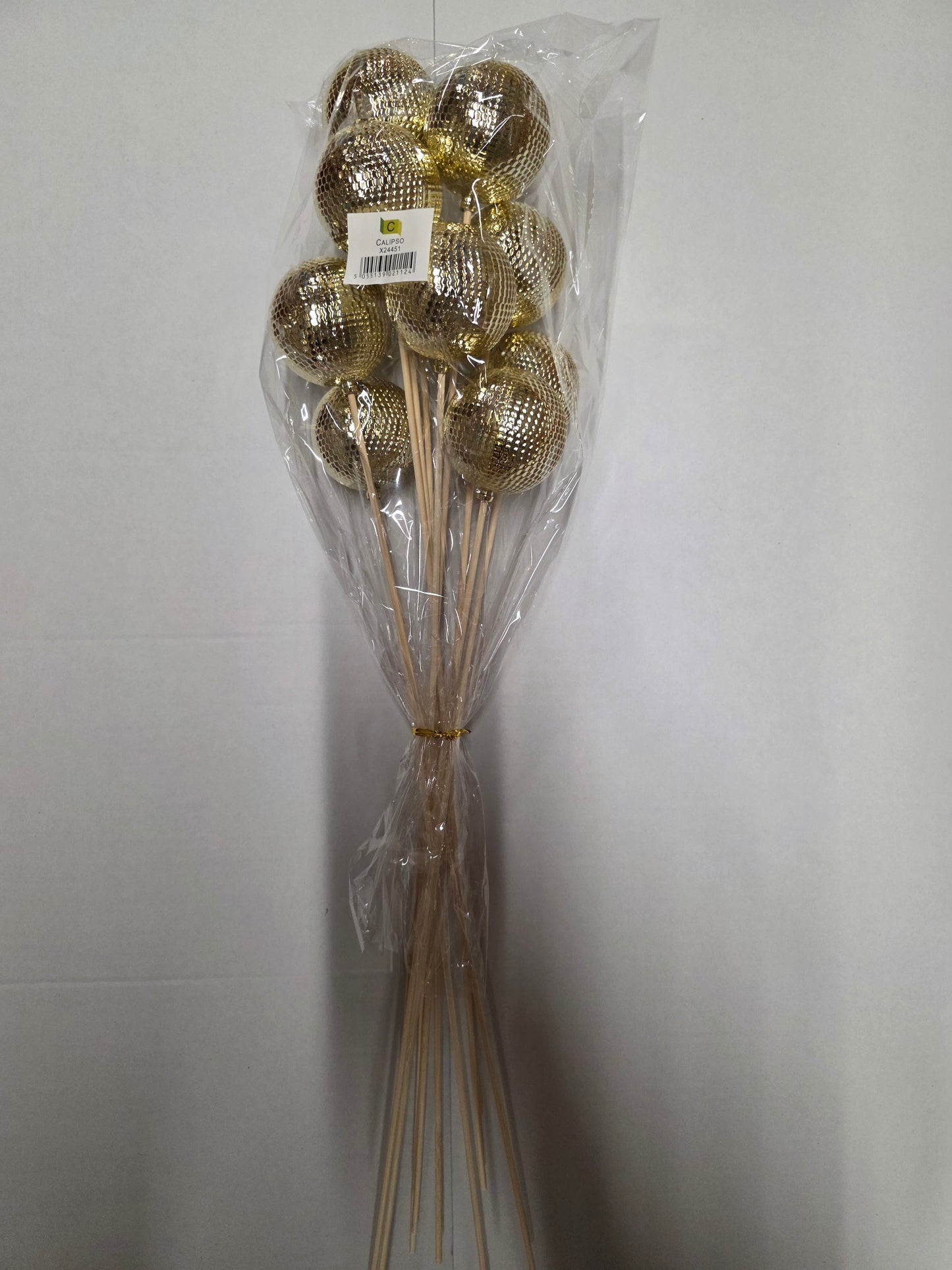 Pick Bauble Glitter Gold 50x6cm (Pack of 4 pieces)