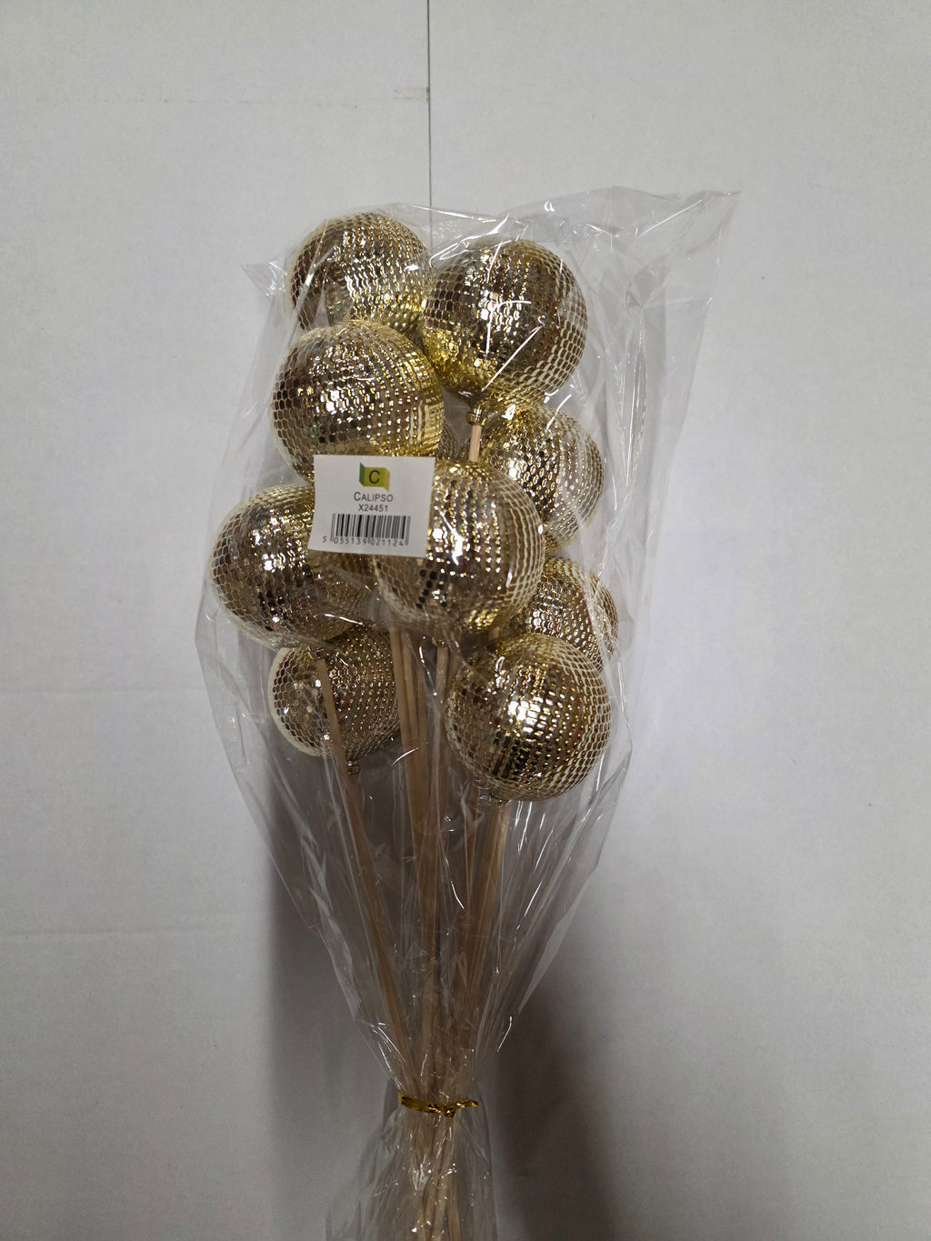 Pick Bauble Glitter Gold 50x6cm (Pack of 4 pieces)