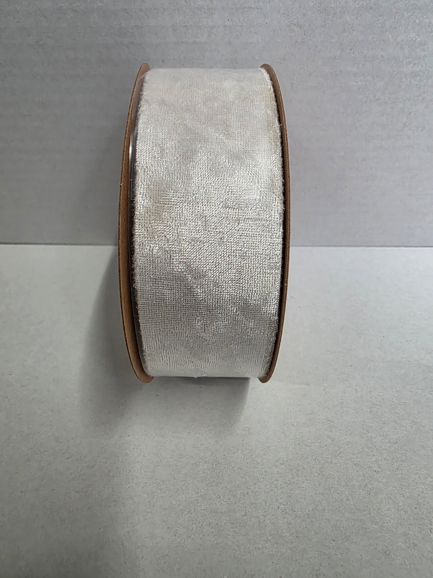 Ribbon Velvet White Snow 38mm