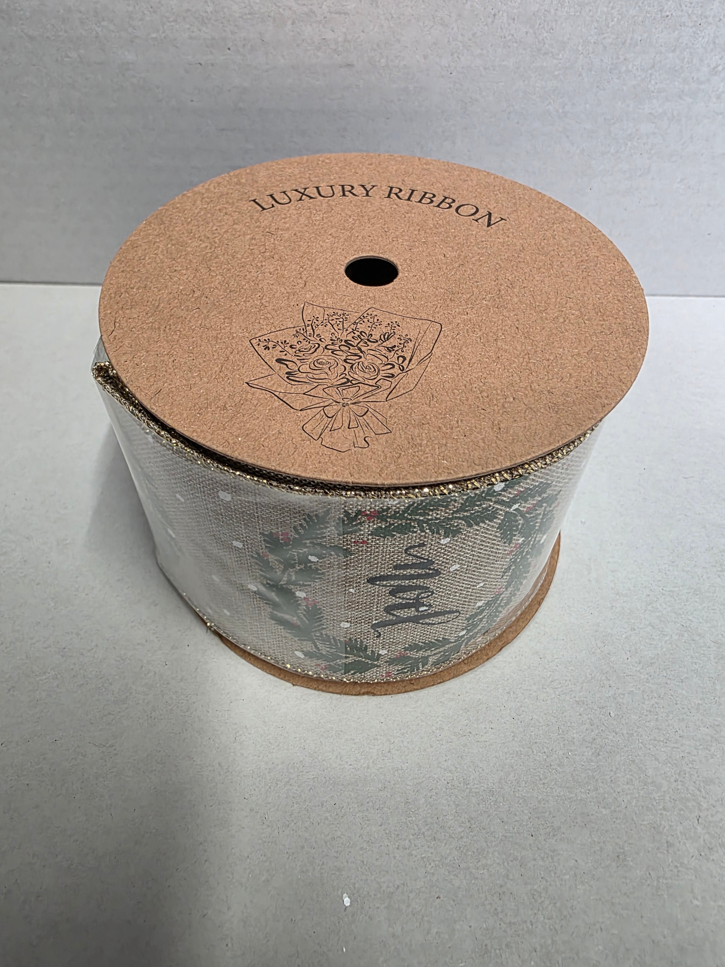 Ribbon Xmas Green Noel 63mm X 10yrds