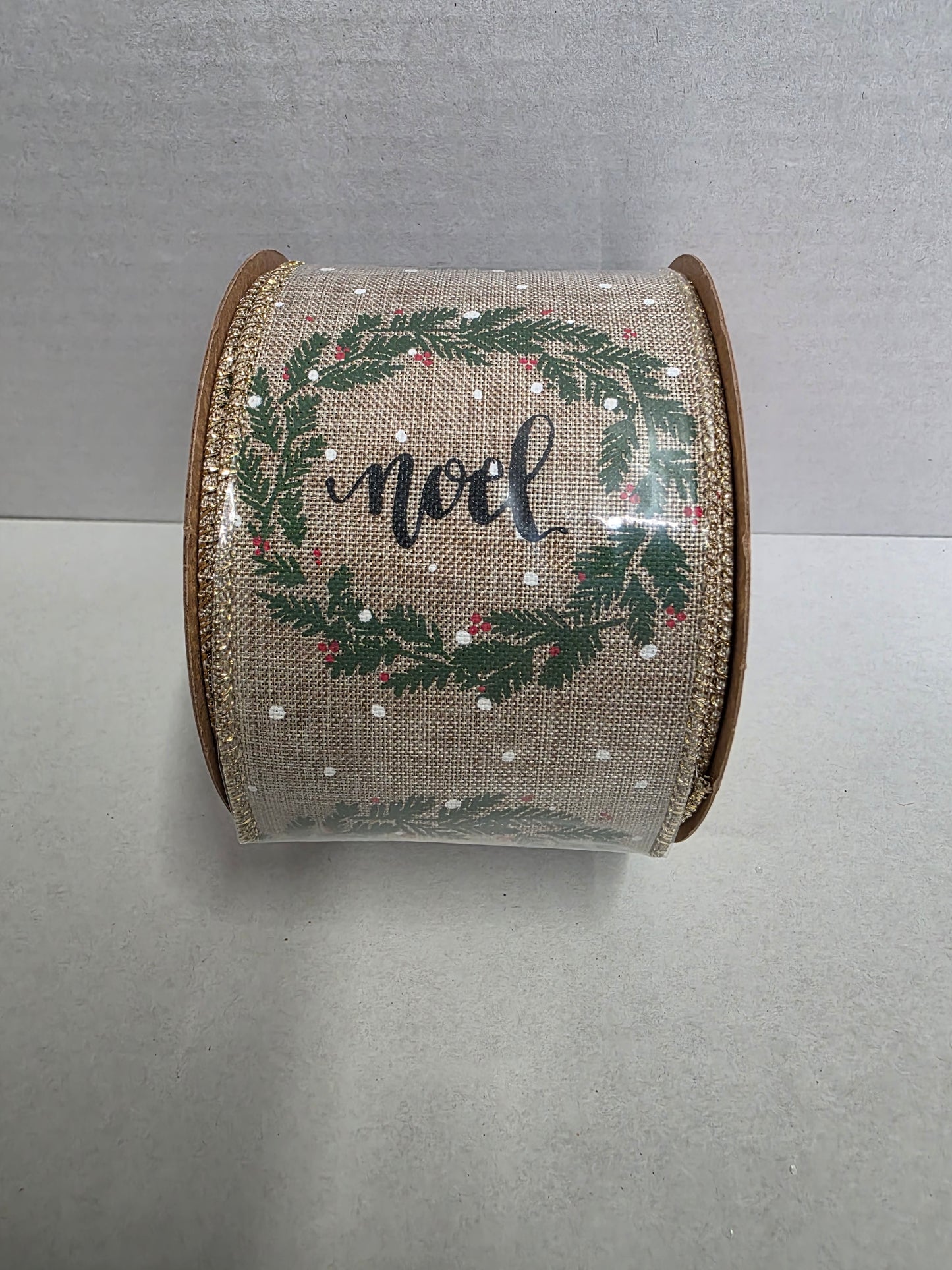 Ribbon Xmas Green Noel 63mm X 10yrds