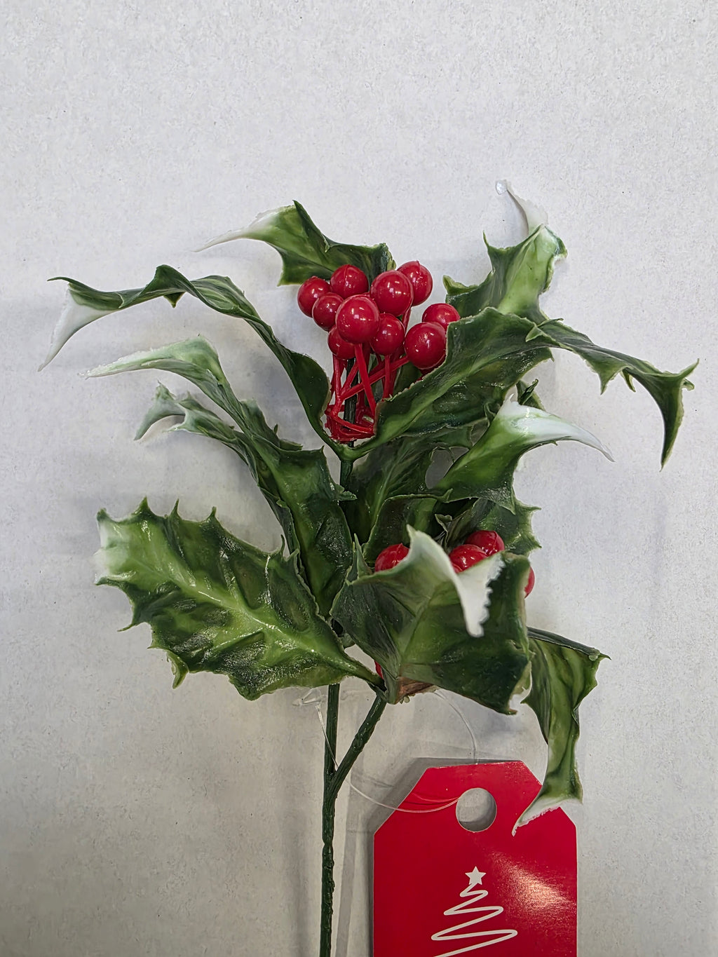 Holly Spray Pick 25cm  (PACK OF 3)