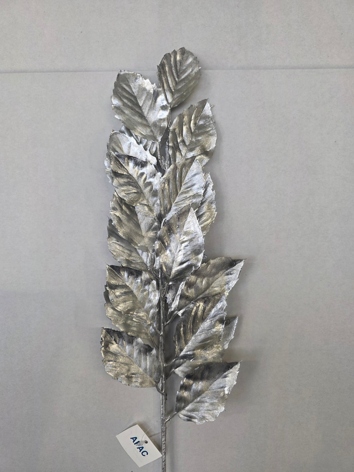 Metallic Birch Leaf Spray Silver