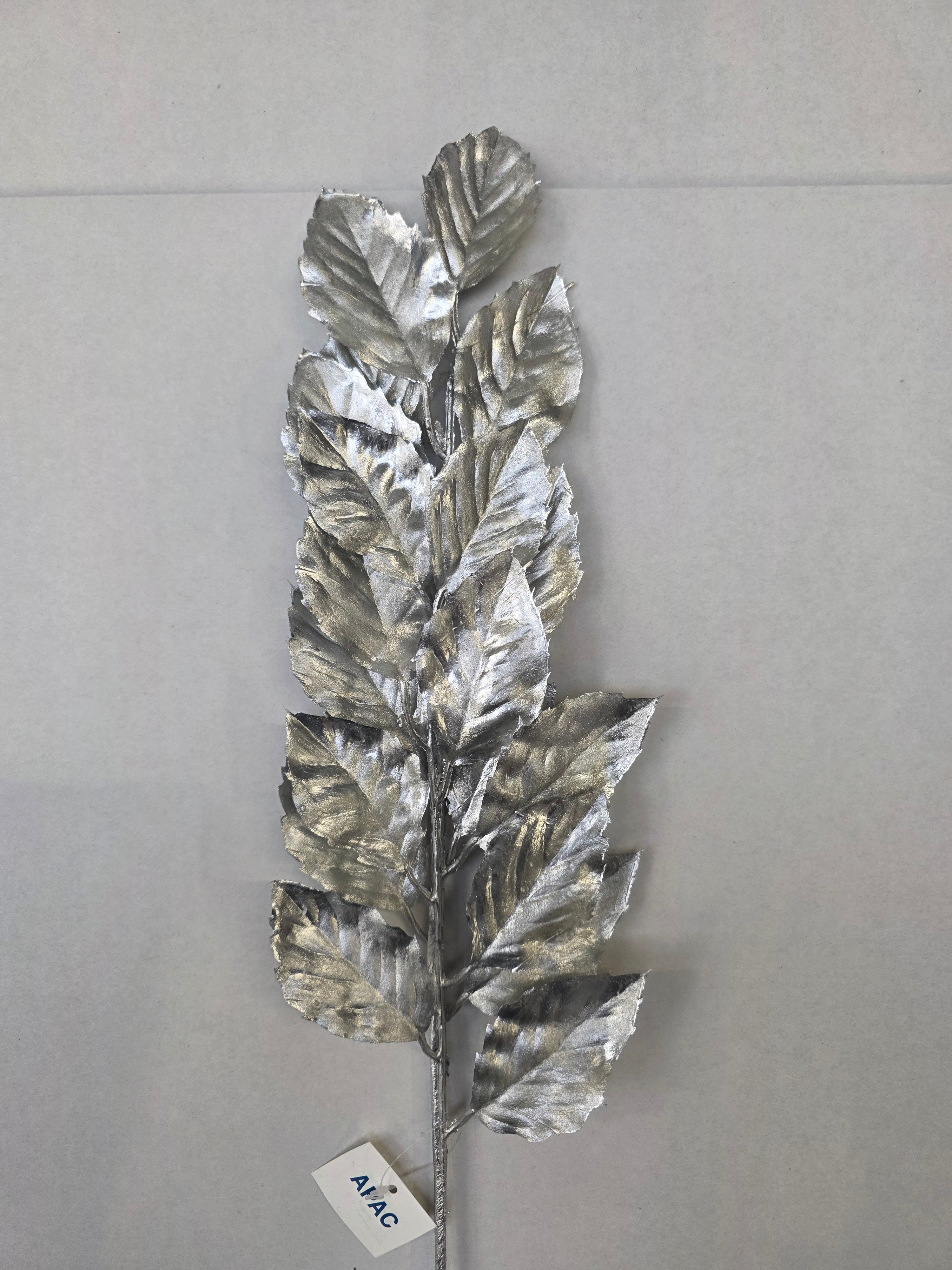 Metallic Birch Leaf Spray Silver