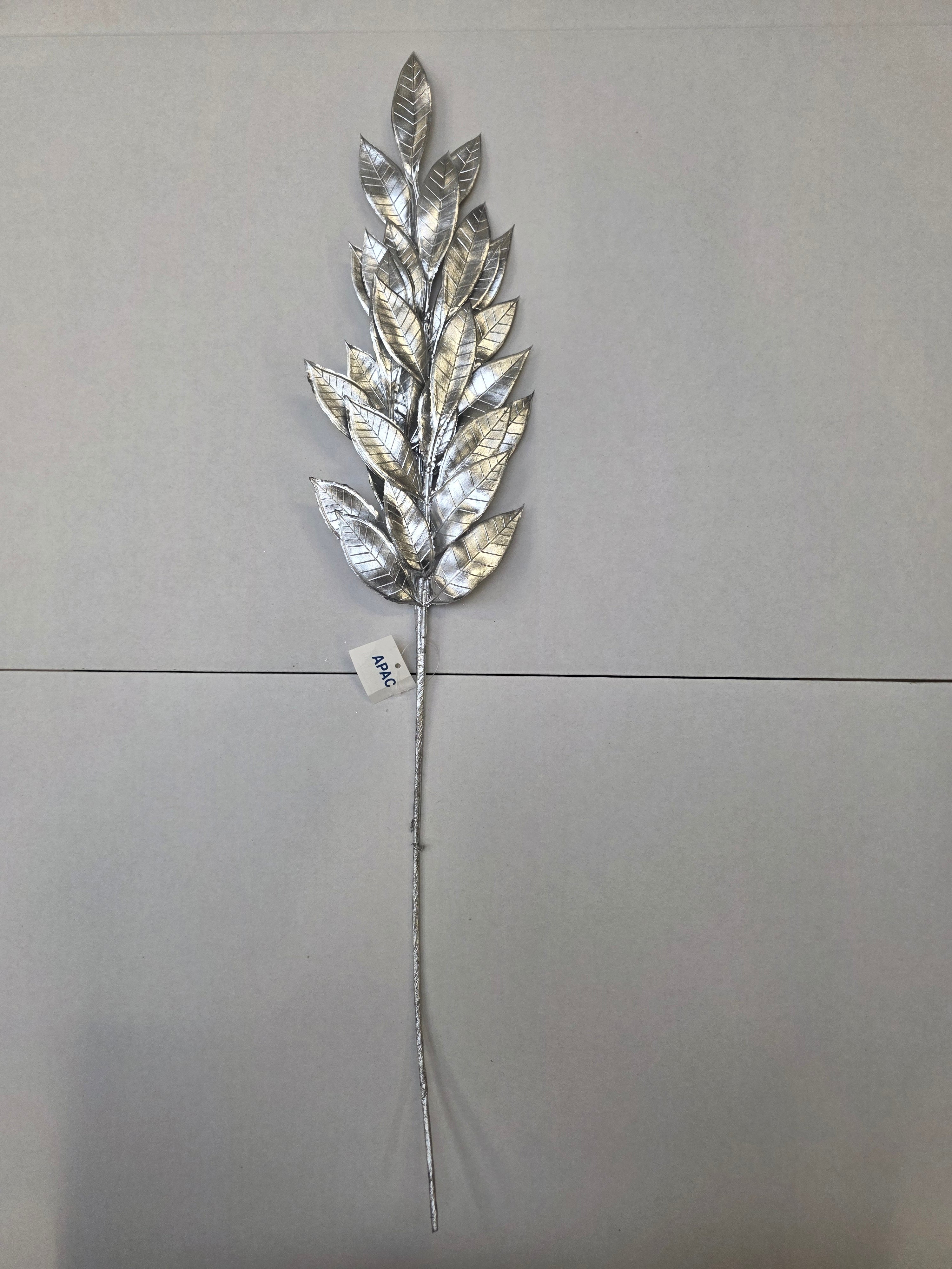 Metallic Laurel Leaf Spray Silver