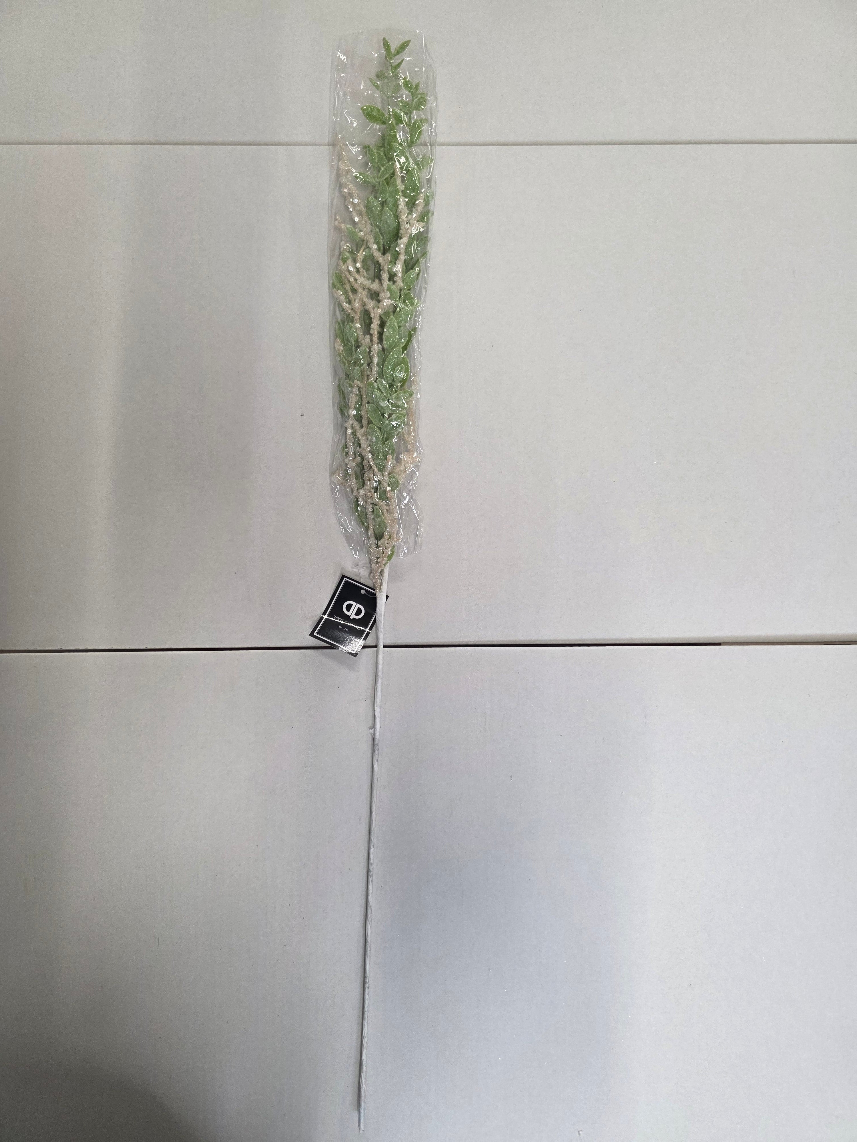 Twinkle Frost Leafy Spray Twigs 80cm