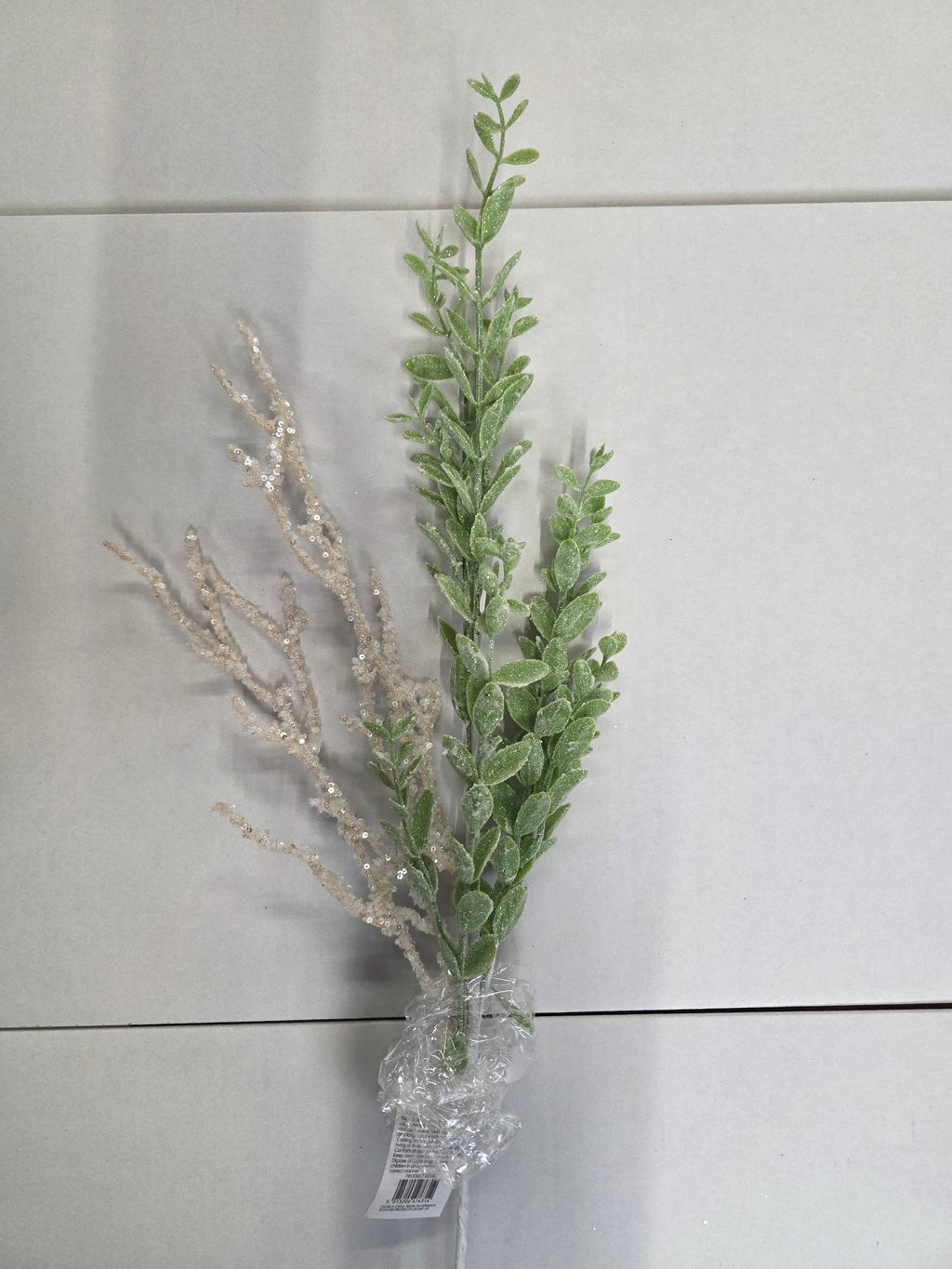 Twinkle Frost Leafy Spray Twigs 80cm